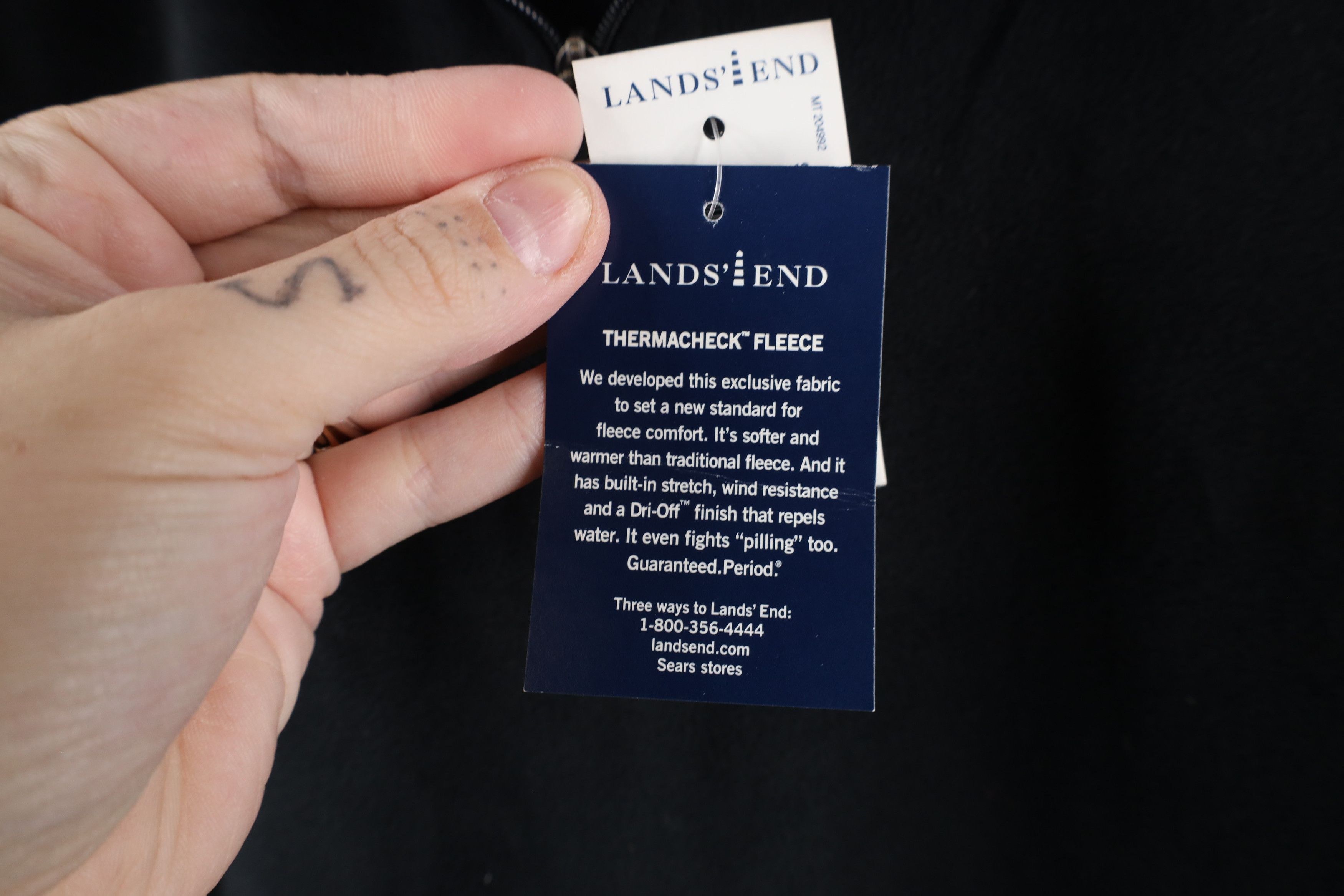 Lands' End × Vintage New Lands End Fleece Pullover Sweater Black Polyester Size US L / EU 52-54 / 3 - 5 Thumbnail