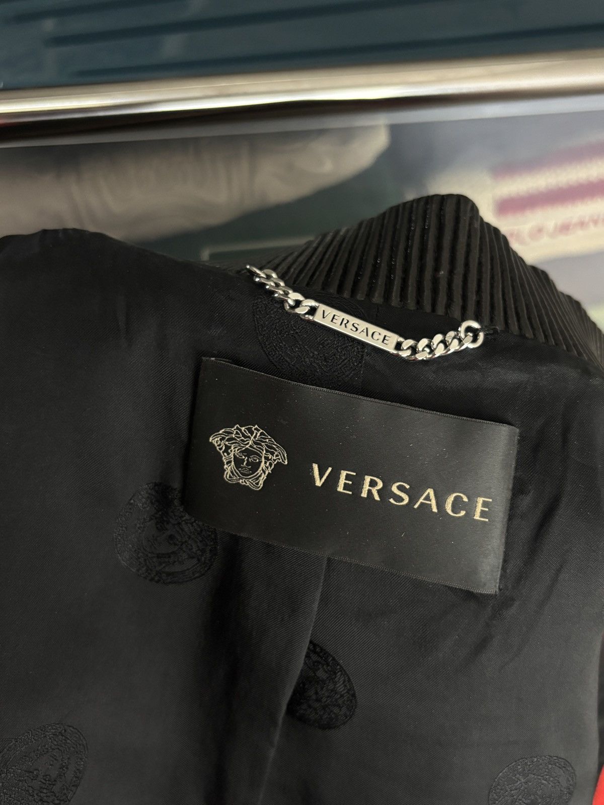 Versace Versace Leather Biker Moto Jacket Designer Gigi Hadid Size L / US 10 / IT 46 - 14 Thumbnail