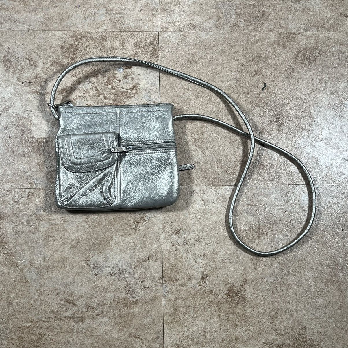 Vintage Tignanello Leather Crossbody Handbag Purse Silver Size ONE SIZE - 1 Thumbnail