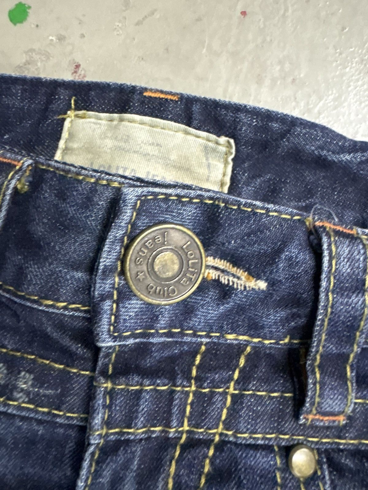 If Six Was Nine Japanese Brand Lolita Mud Wash Flare Heavy Distressed Jeans Size US 30 / EU 46 - 8 Thumbnail