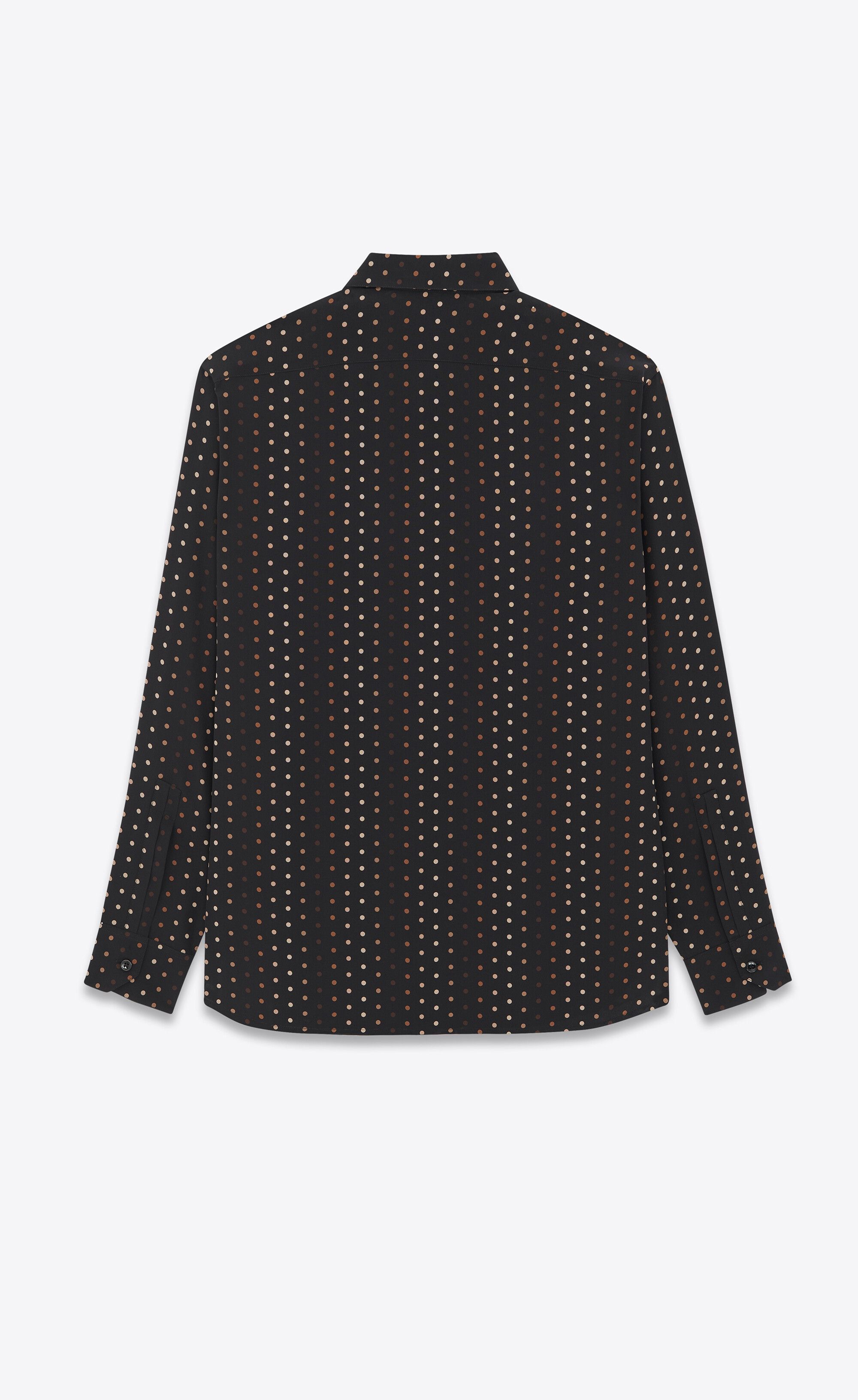 Saint Laurent Paris o1s1wg110125 646850 Shirt In Dotted Crepe De Chine Size US M / EU 48-50 / 2 - 2 Thumbnail