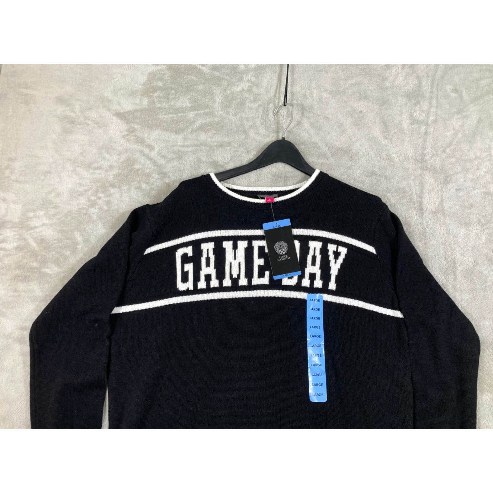Vince Camuto Vince Camuto Pullover Sweater Women Large Black Cotton Crew Neck NWT Long Sleeve Shirt Size L / US 10 / IT 46 - 3 Thumbnail