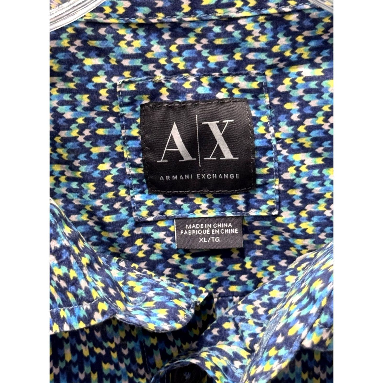 Armani Armani Shirt Mens XL Exchange Blue Yellow Psychedelic LONG SLEEVE Size US XL / EU 56 / 4 - 6 Thumbnail