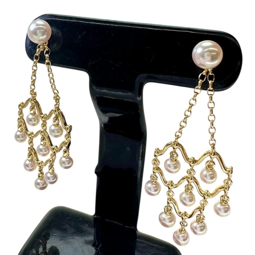 Mikimoto MIKIMOTO Akoya Pearl Au750 Earrings Precious Metal Earrings DUTY FREE for USA