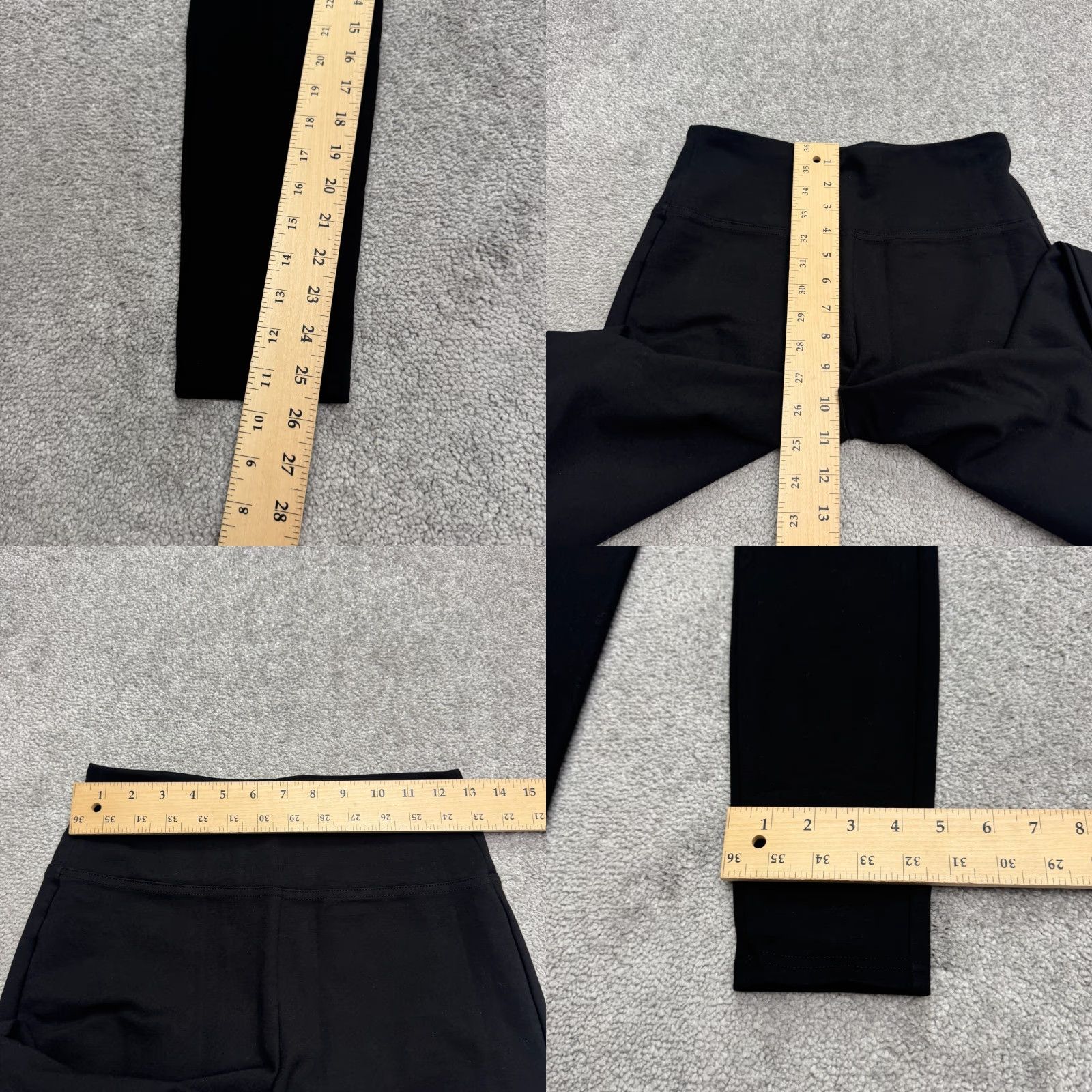 Vintage Three Dots Black Ponte Crop Ankle Leggings Women M High Rise Stretch Logo Skinny Pants Regular Modern Casual Womens Size 32" / US 10 / IT 46 - 8 Thumbnail