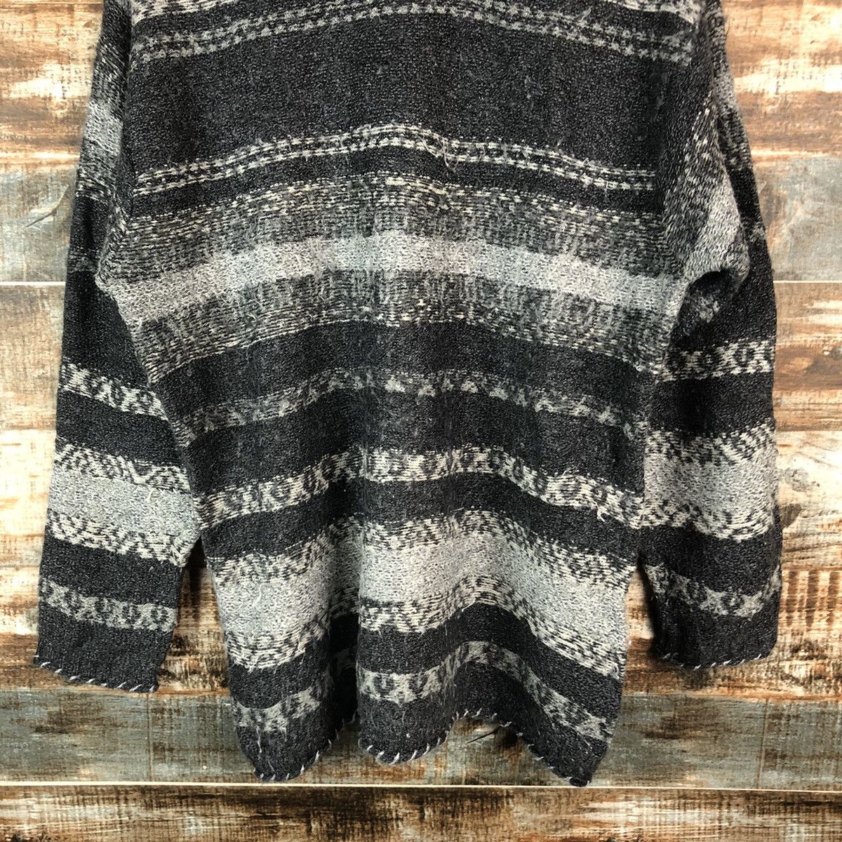 Homespun Knitwear DL Vino Rouge stripe Gray vintage Knitwear #C723 Size US M / EU 48-50 / 2 - 6 Thumbnail
