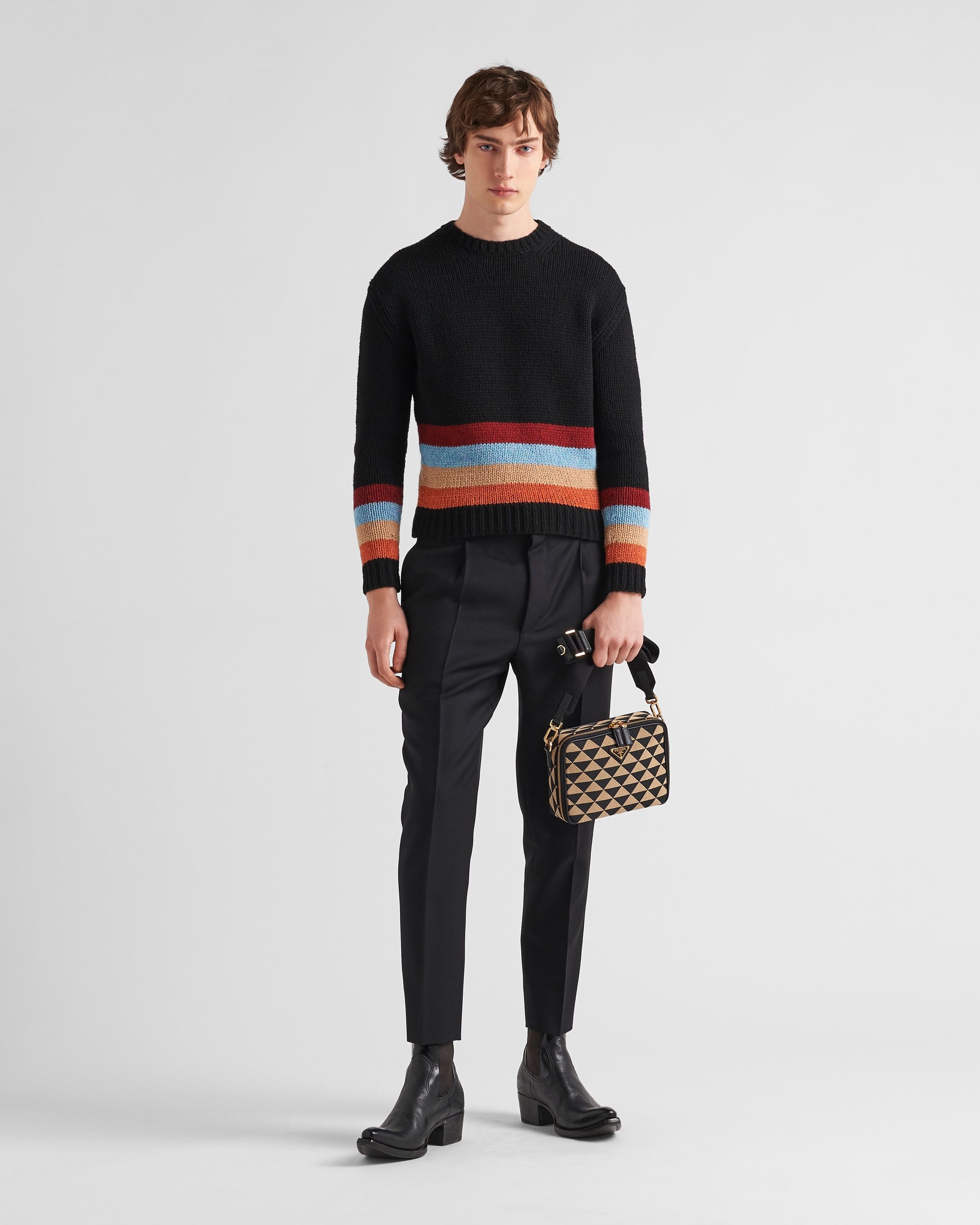 Prada o1bcso1str1025 Size: OS / Jacquard Symbole Bag Black/Beige Size ONE SIZE - 7 Thumbnail