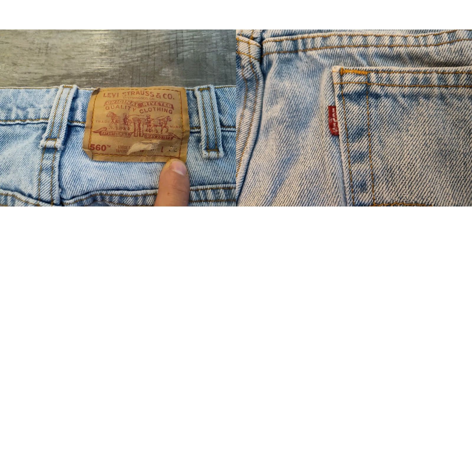 Levi's VINTAGE Levi's 560 Jeans Mens 42X32 Blue Tapered Leg Loose Fit Made In USA 90s Grunge Distressed Size US 42 / EU 58 - 11 Thumbnail