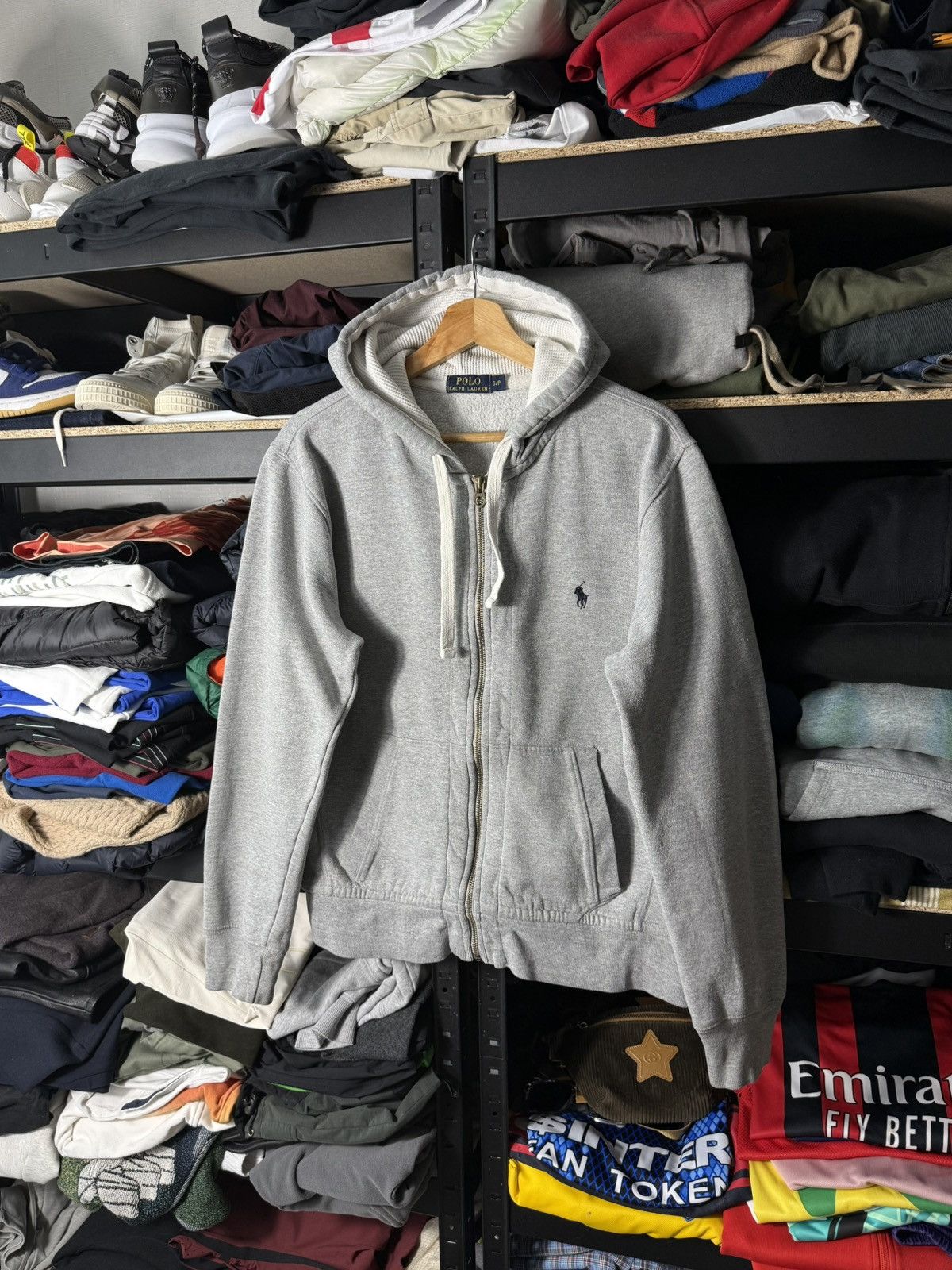 Polo Ralph Lauren Vintage Polo Ralph Lauren Zip Hoodie Grey Pony Logo Full Zip Size US S / EU 44-46 / 1 - 1 Thumbnail