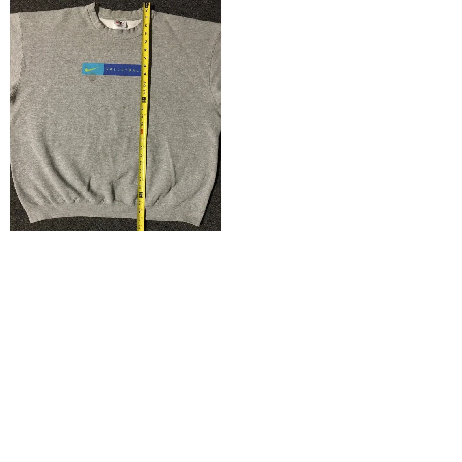 Nike VINTAGE Nike Hoodie Mens 2XL Gray Swoosh Thrashed Boxy 90s Grunge Volleyball USA Cotton Sweatshirt Size US XXL / EU 58 / 5 - 9 Thumbnail