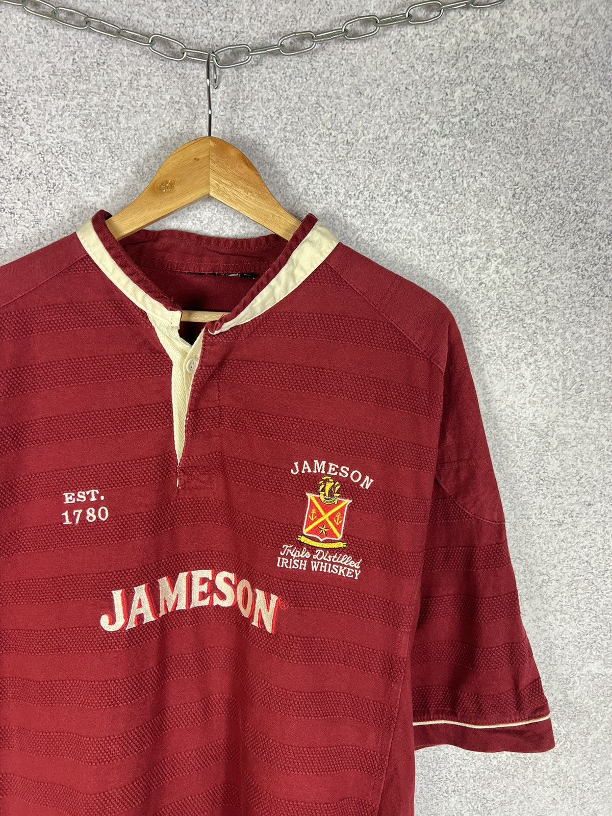 Jameson Irish Whiskey Vintage Jameson Irish Whiskey Rugby Polo Shirt Size US XL / EU 56 / 4 - 2 Thumbnail