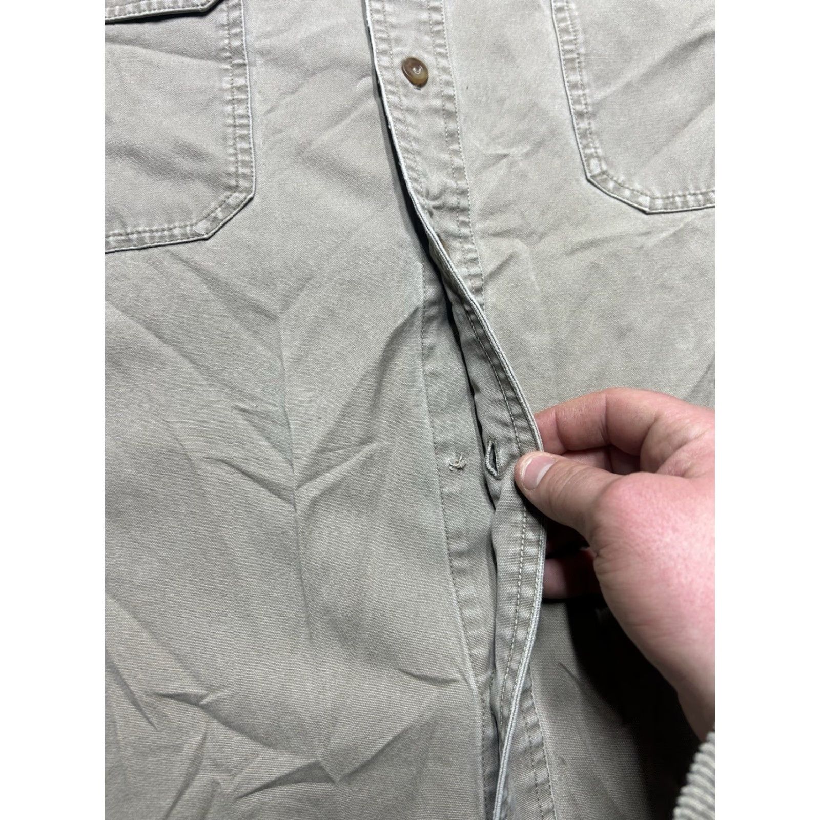 Vintage VINTAGE Cabela's Short Sleeve Shirt Canvas Cotton Beige XL Tall Button-Up Men Size US XL / EU 56 / 4 - 3 Thumbnail