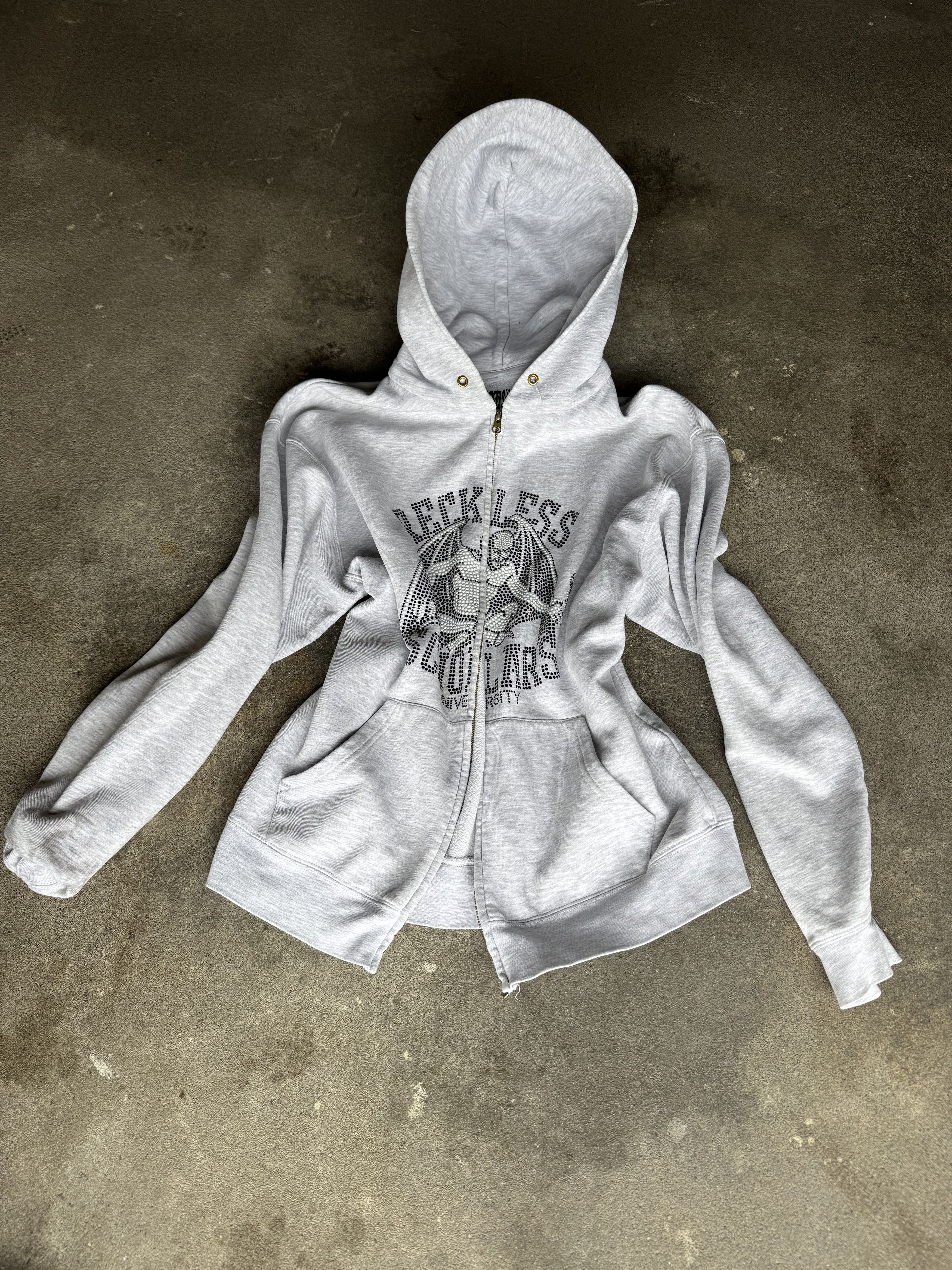 Reckless Scholars Reckless Rhinestone Zip Hoodie Y2K Size US M / EU 48-50 / 2 - 1 Thumbnail