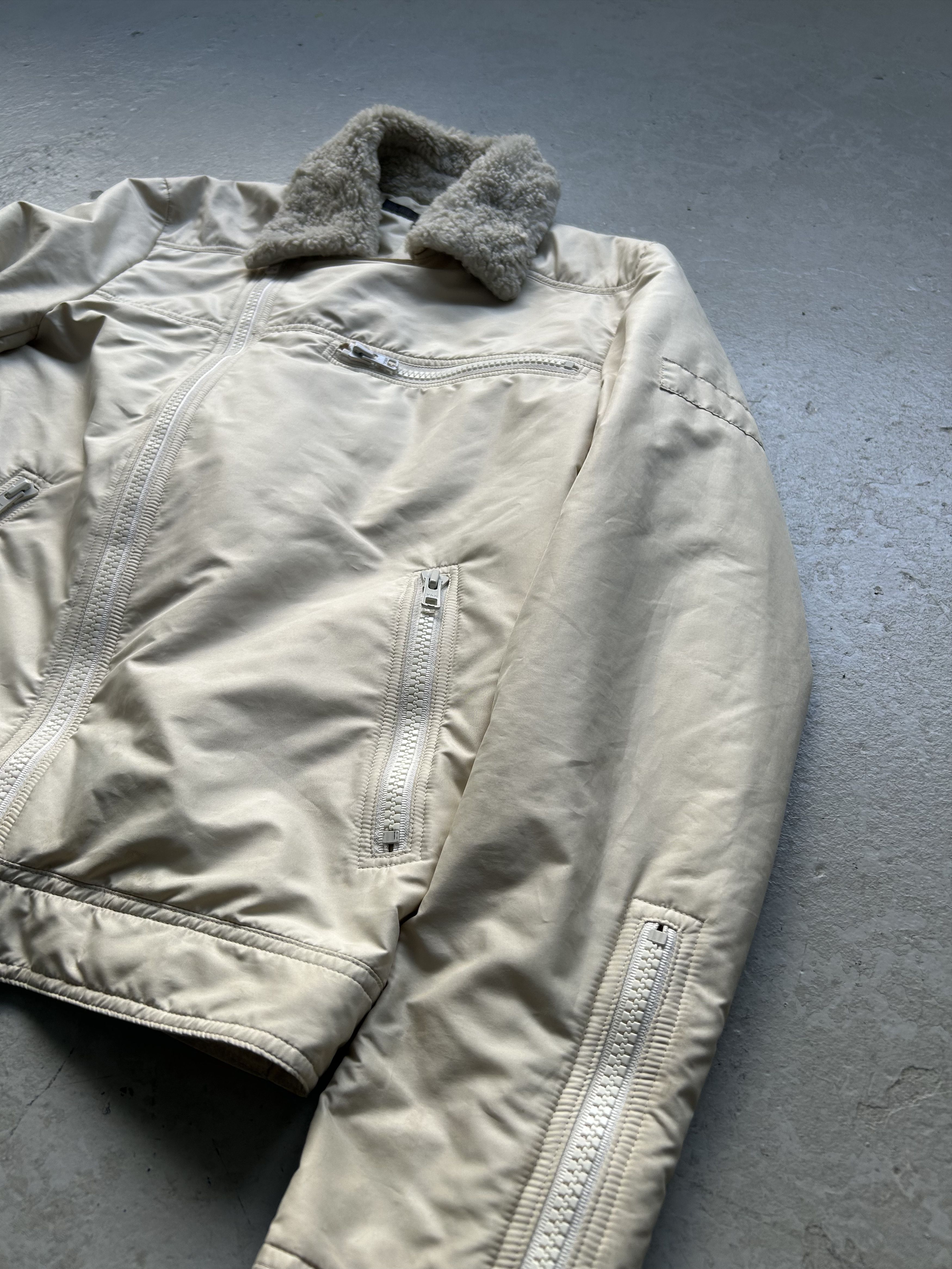 Veronique Branquinho Veronique Branquinho Cream Nylon Asymmetrical Zip Jacket Size US S / EU 44-46 / 1 - 2 Thumbnail