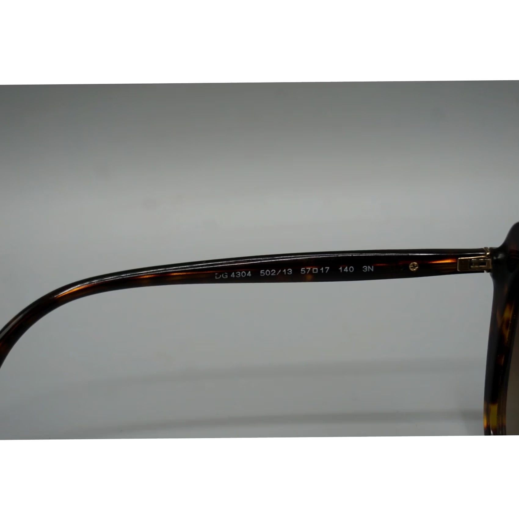 Dolce & Gabbana VINTAGE Dolce & Gabbana DG4304 Cat-Eye Sunglasses 57mm Italy — Scratched Gold Frame Womens 502/13 Havana Brown Gradient Size ONE SIZE - 8 Thumbnail