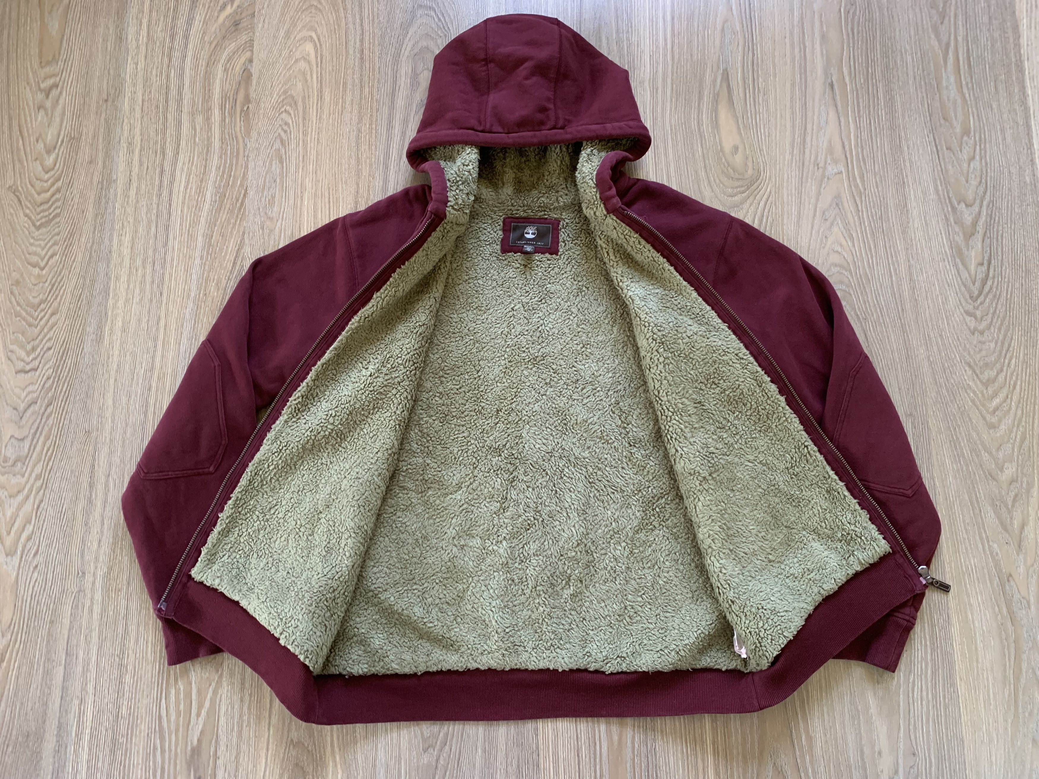 Timberland × Vintage Vintage Timberland Sherpa Fleece Heavyweight Hoodie Size US XXL / EU 58 / 5 - 4 Thumbnail