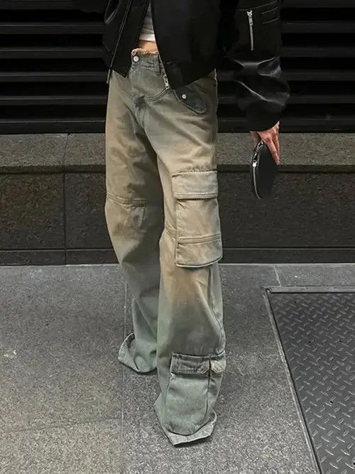Designer × Japanese Brand × Vintage Y2K Baggy Pockets Patchwork Jeans Unisex Size US 29 - 1 Thumbnail