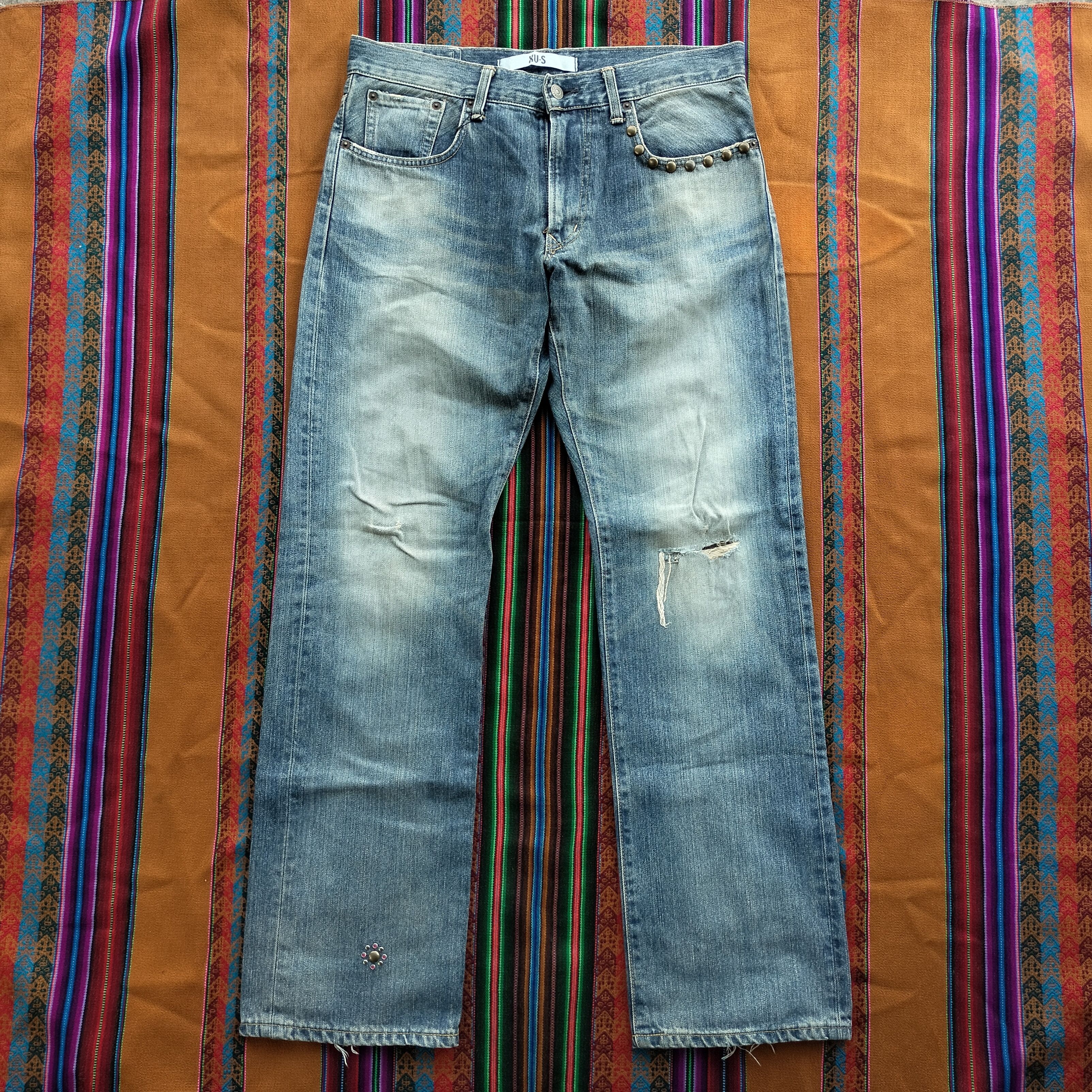 Edwin Vintage Edwin XV-S japan studded rhinestone denim Size US 34 / EU 50 - 1 Thumbnail