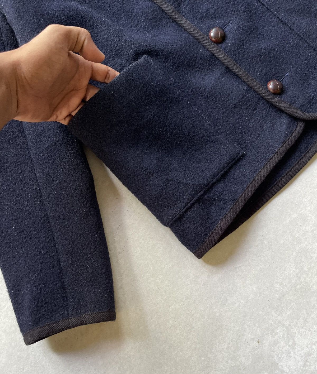 Danton Danton Japan Wool Blend Collarless Button Jacket Size US M / EU 48-50 / 2 - 4 Thumbnail