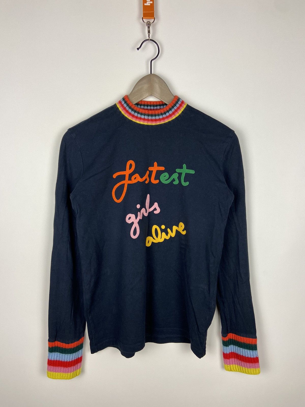 Designer × Mira Mikati Mira Mikati Graphic Print Mock Neck Sweatshirt Blue Womens Size XS / US 0-2 / IT 36-38 - 1 Thumbnail