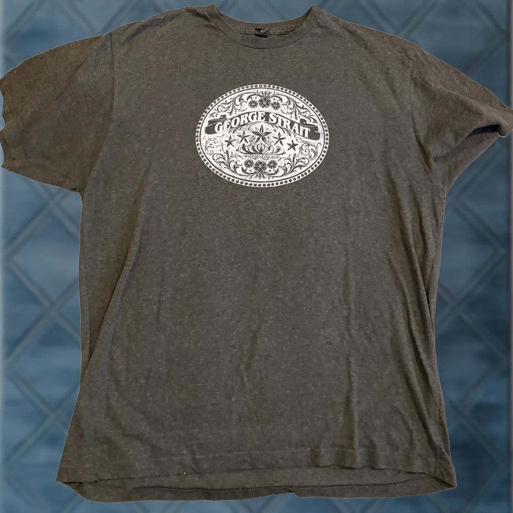 Tultex George Strait In Concert T-Shirt - Double Sided - Men XL Gray Cotton Crew Neck Short Sleeve Tultex Logo Shirt Size US XL / EU 56 / 4 - 1 Thumbnail