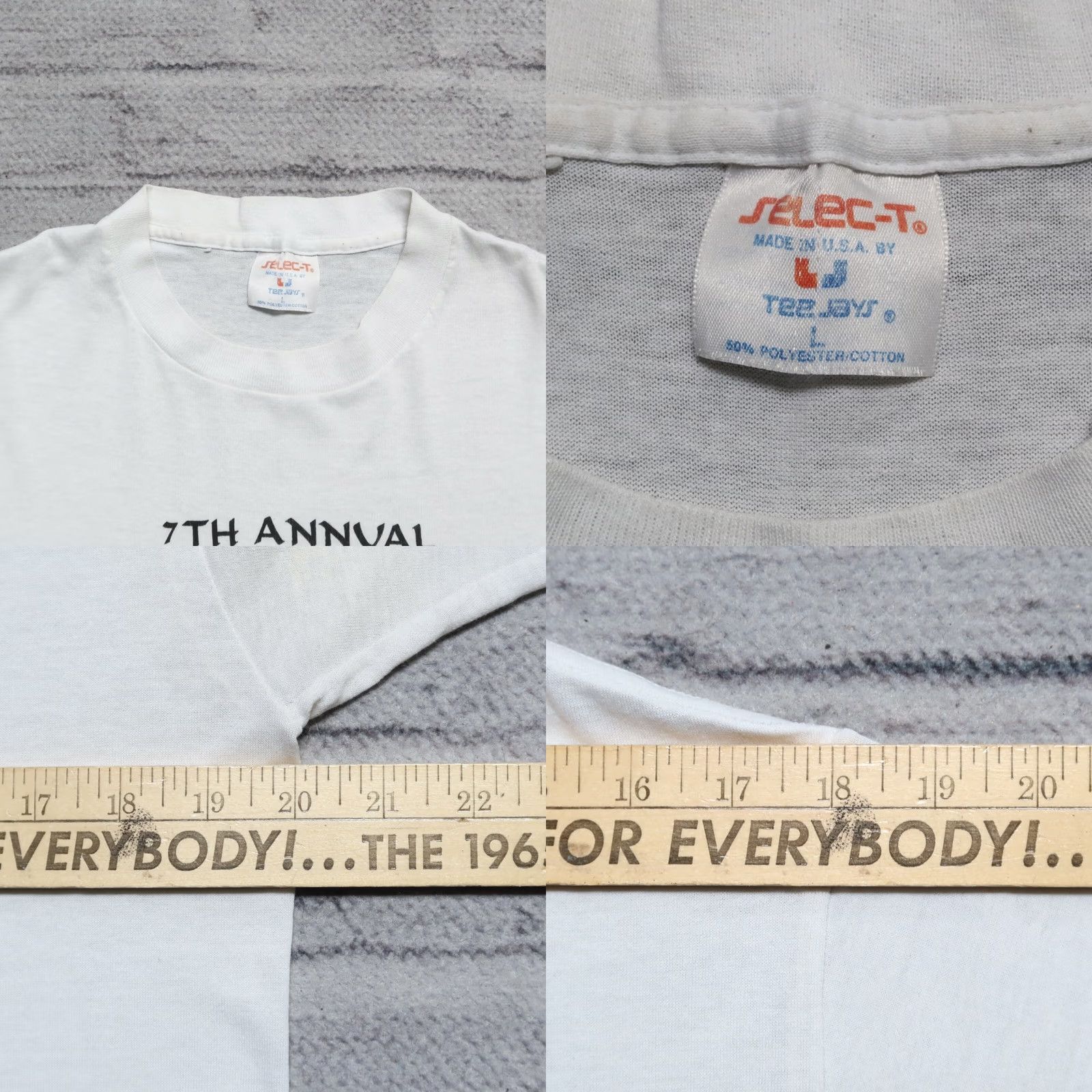 DANCER Vintage Alpha Stomp-a-Thon Tuskagee University Shirt Mens L White T-Shirt Size US L / EU 52-54 / 3 - 8 Thumbnail
