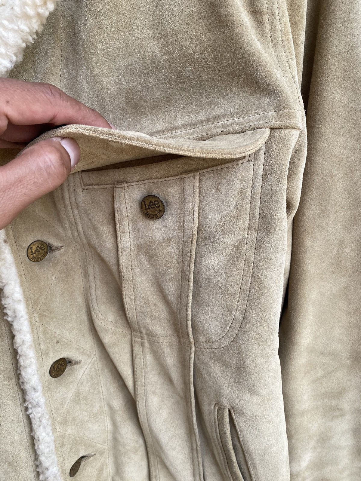 Lee ✅️Vtg Storm Rider Lee Suede Leather Jacket Size US S / EU 44-46 / 1 - 11 Thumbnail