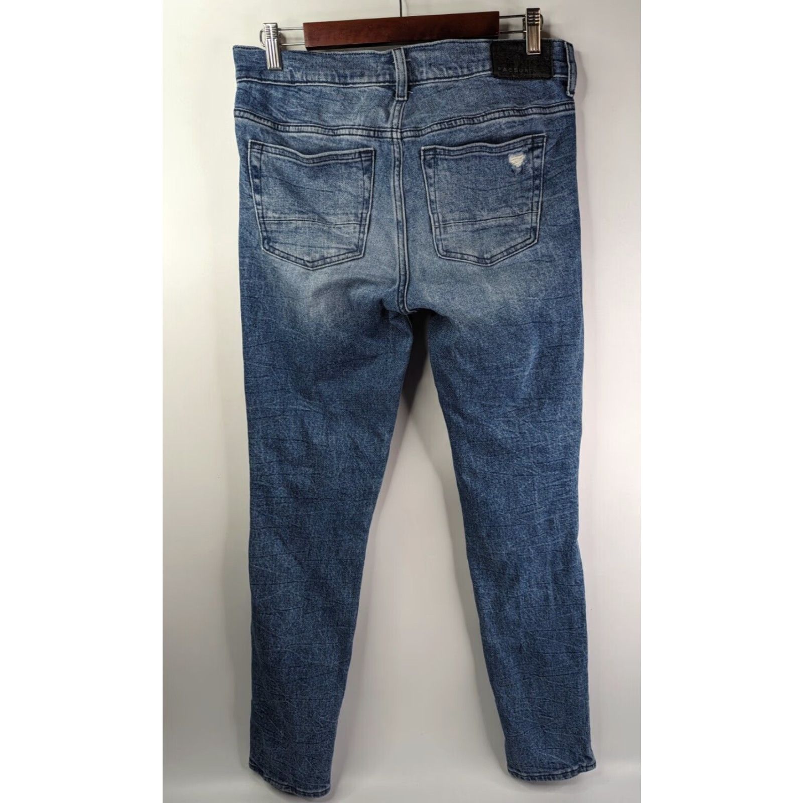 Pacsun PacSun Jeans Skinny 30x30 Mens Blue Distressed Denim Stretch Moto 5-Pocket Size US 30 / EU 46 - 5 Thumbnail