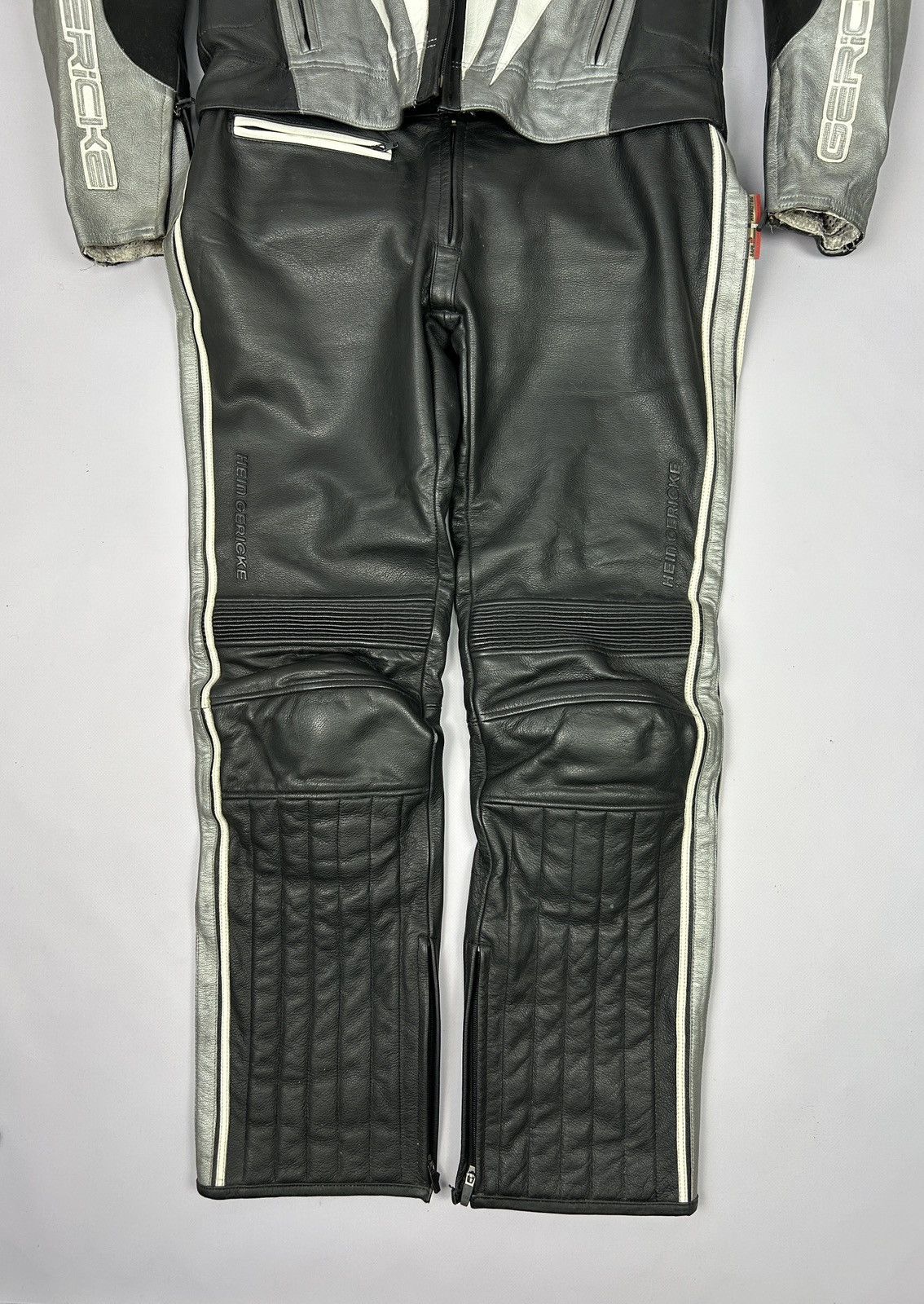 Vintage Hein Gericke 2 Piece Set Leather Motorcycle Jacket Trousers Size US M / EU 48-50 / 2 - 10 Thumbnail