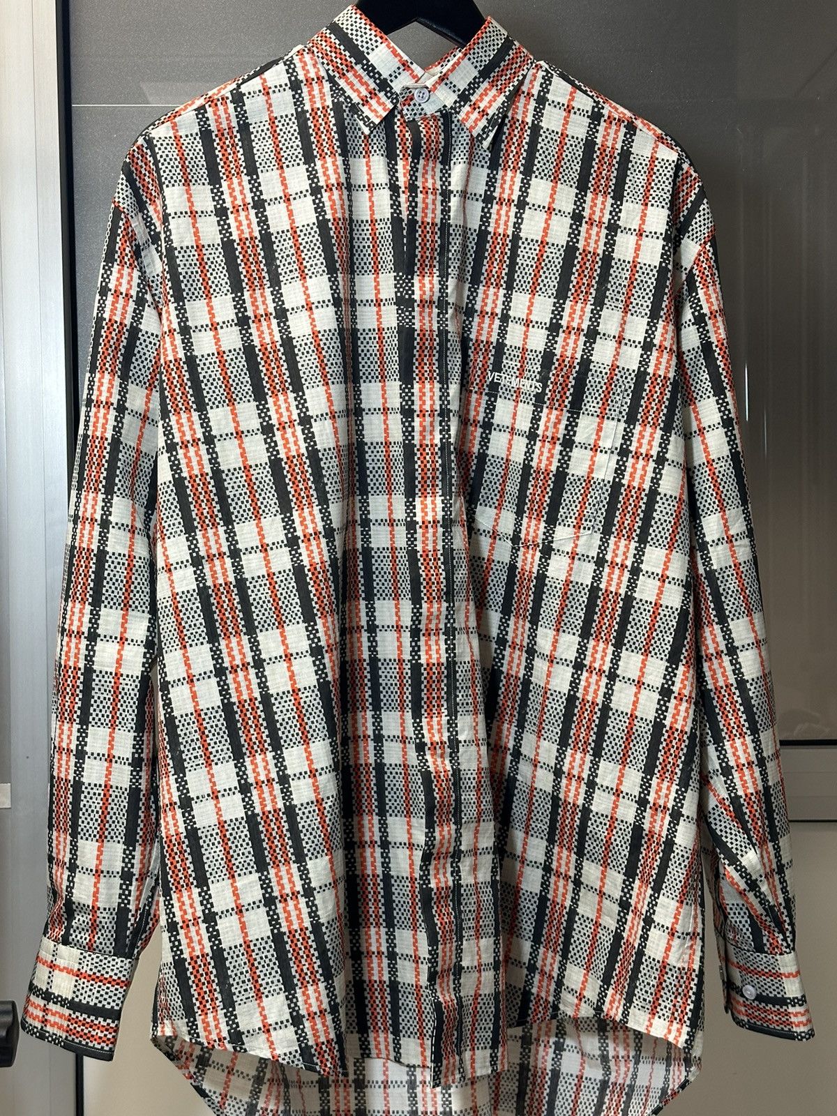 Image of Vetements Plaid Shirt. Size Xs in White, Men's