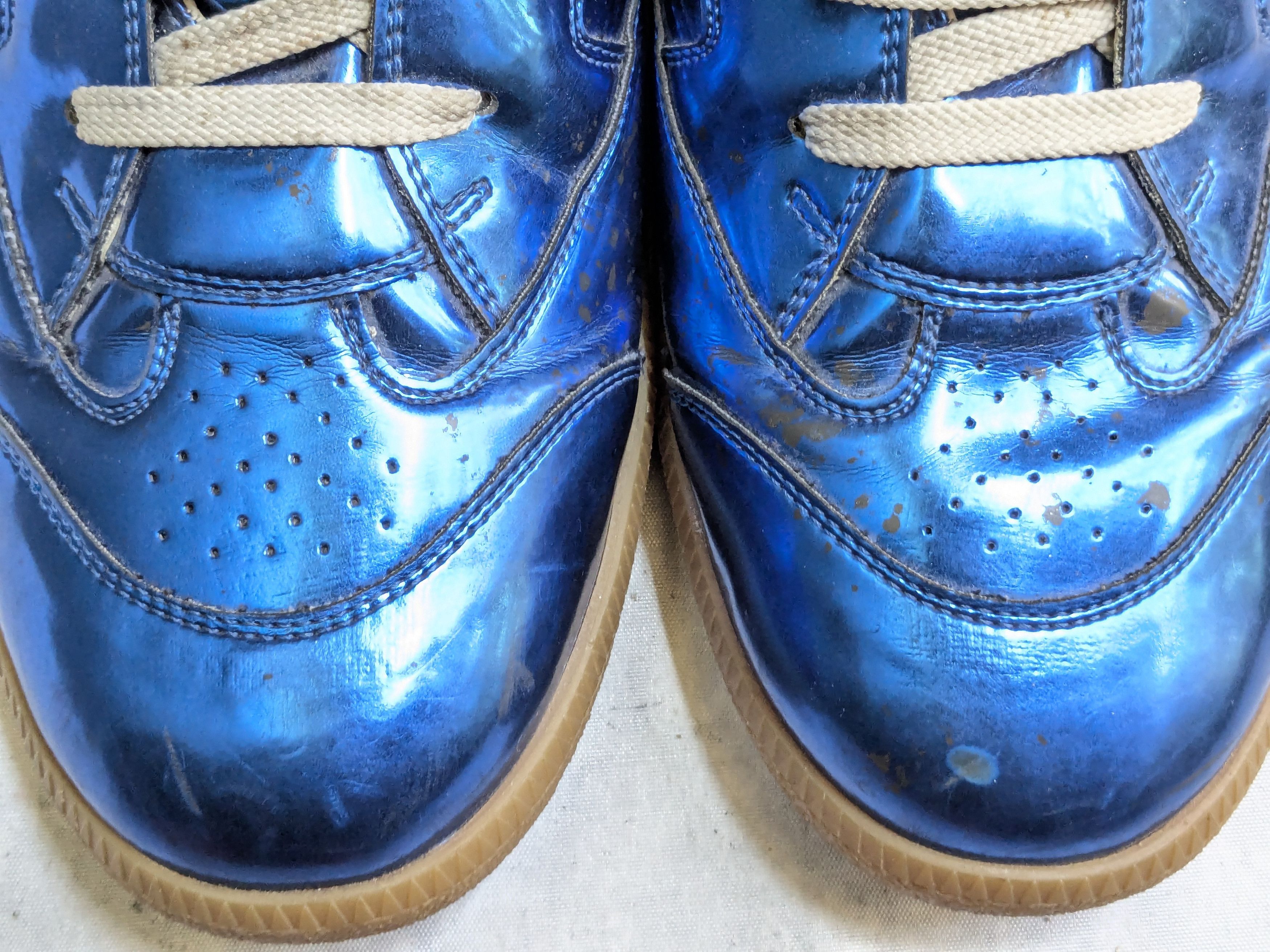 Maison Margiela Maison Margiela High Top Sneakers Blue 12 45 Leather Size US 12 / EU 45 - 4 Thumbnail