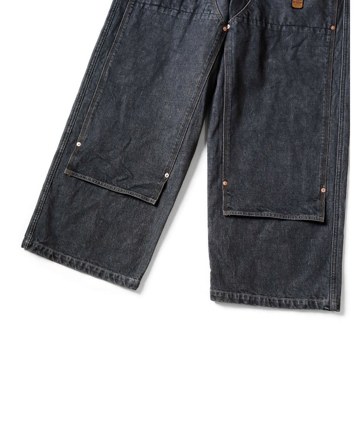 Kapital 12oz MAGPIE Denim W-Knee EASY Baggy Pants - Natural