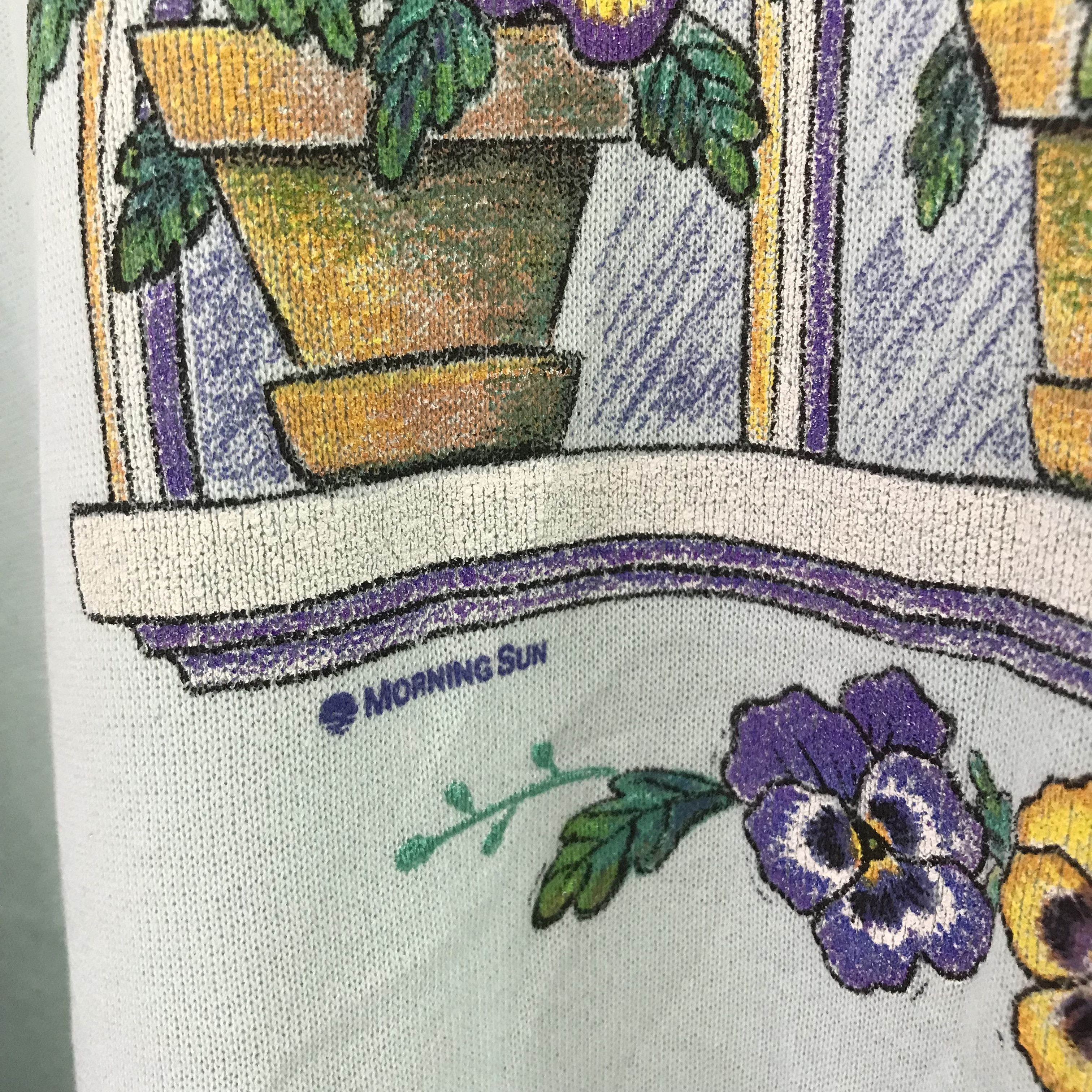 Vintage Vintage 90's Morning Sun Green Sweatshirt - 590 Size US XL / EU 56 / 4 - 5 Thumbnail