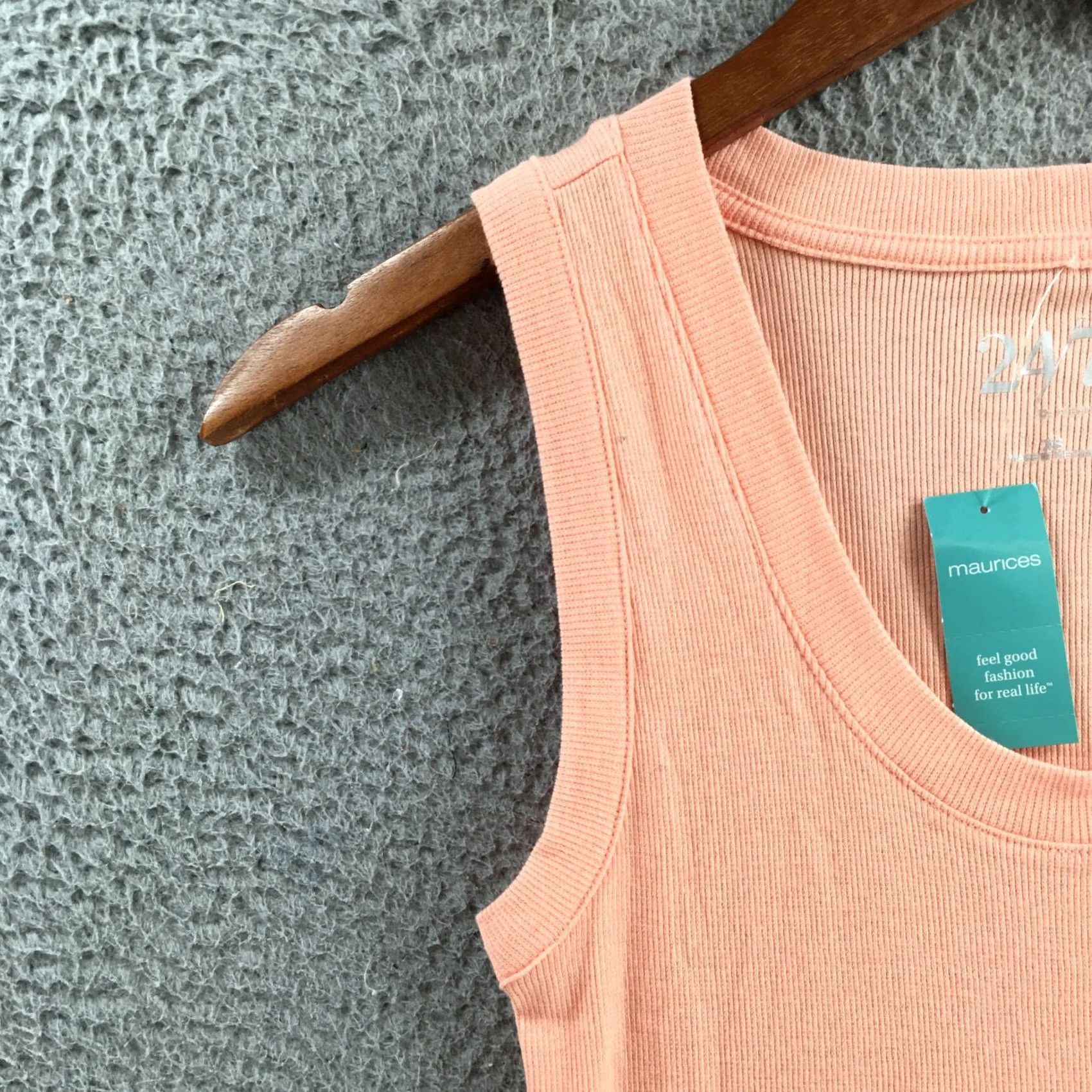 Vintage 24/7 by Maurices Tank Top Womens XS Peach Sleeveless Scoop Neck Pullover NEW Size XS / US 0-2 / IT 36-38 - 4 Thumbnail