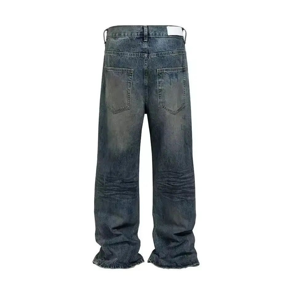 Japanese Brand Distressed Washed Dirty Baggy Straight Loose Jeans Size US 32 / EU 48 - 2 Thumbnail