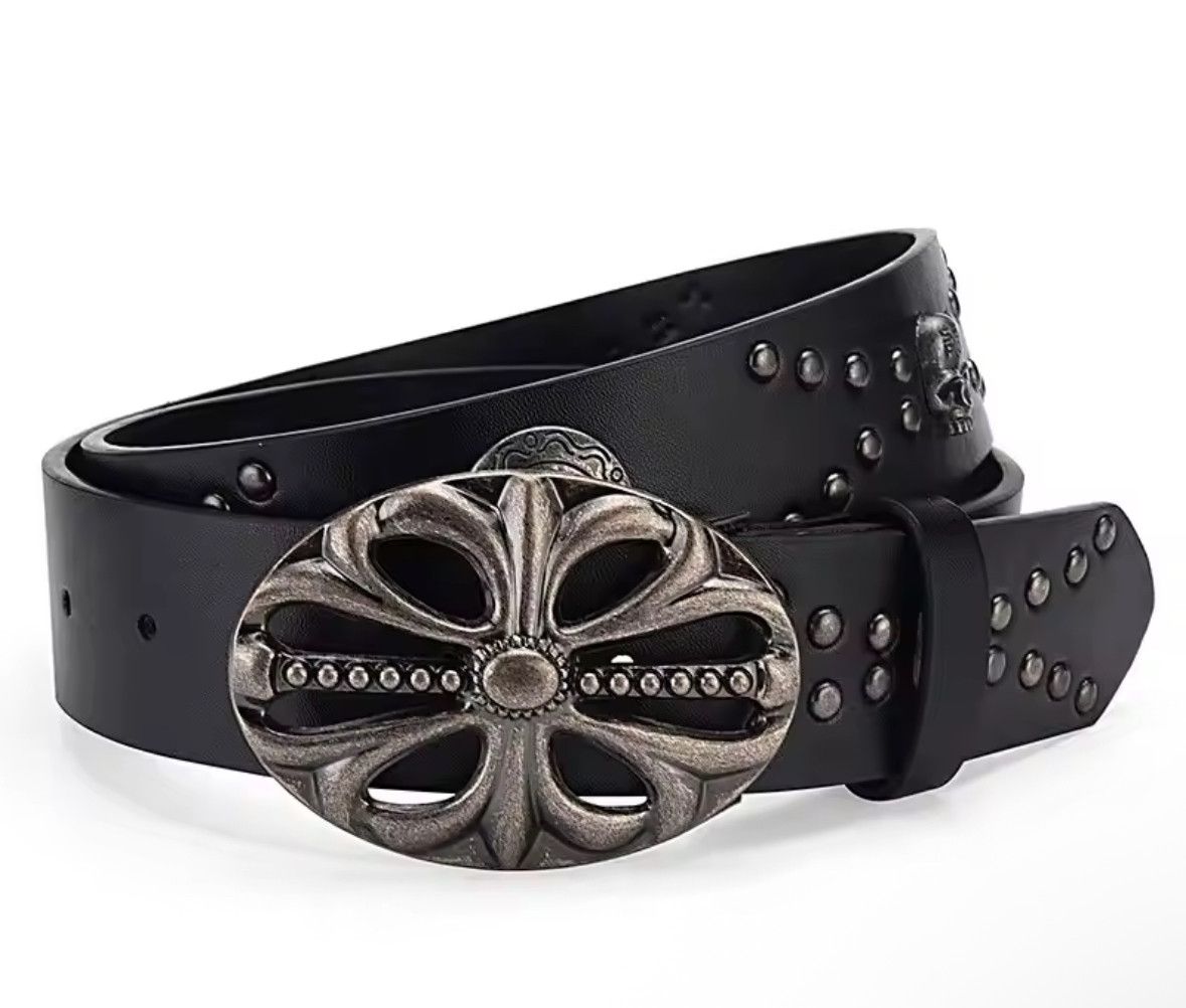 Japanese Brand Streetwear Belt Bohemian Skull Skeleton Head Punk Rock Y2K Size ONE SIZE - 4 Thumbnail