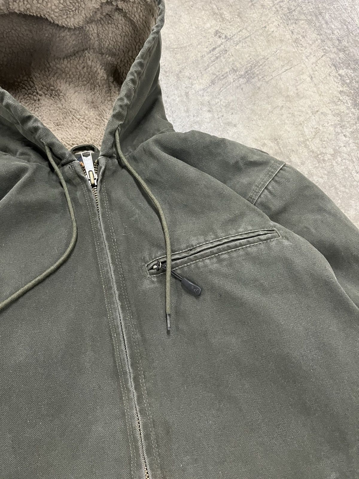 Carhartt × Vintage Carhartt style forest green canvas Sherpa lined workwear Size US L / EU 52-54 / 3 - 5 Thumbnail