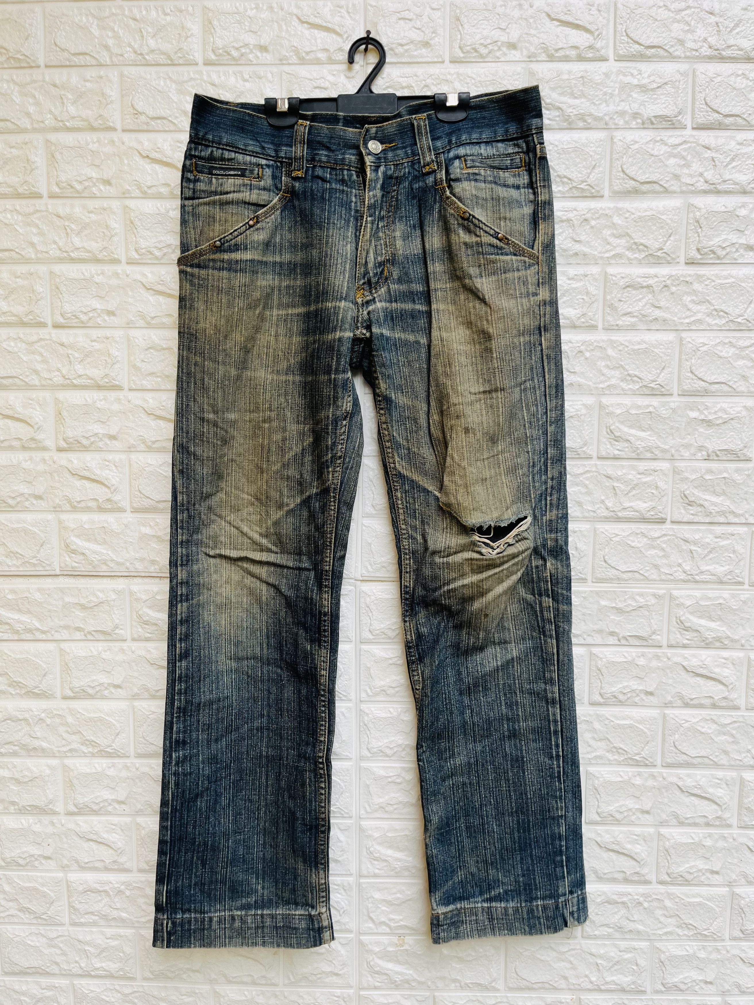 Vintage Dolce & Gabbana Distressed Designer Fashion Style