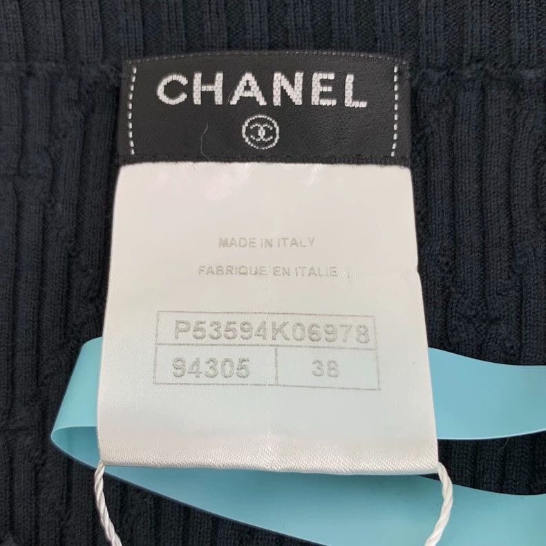 Chanel Chanel Black jacquard cotton round-neck short-sleeved knit Size S / US 4 / IT 40 - 5 Thumbnail