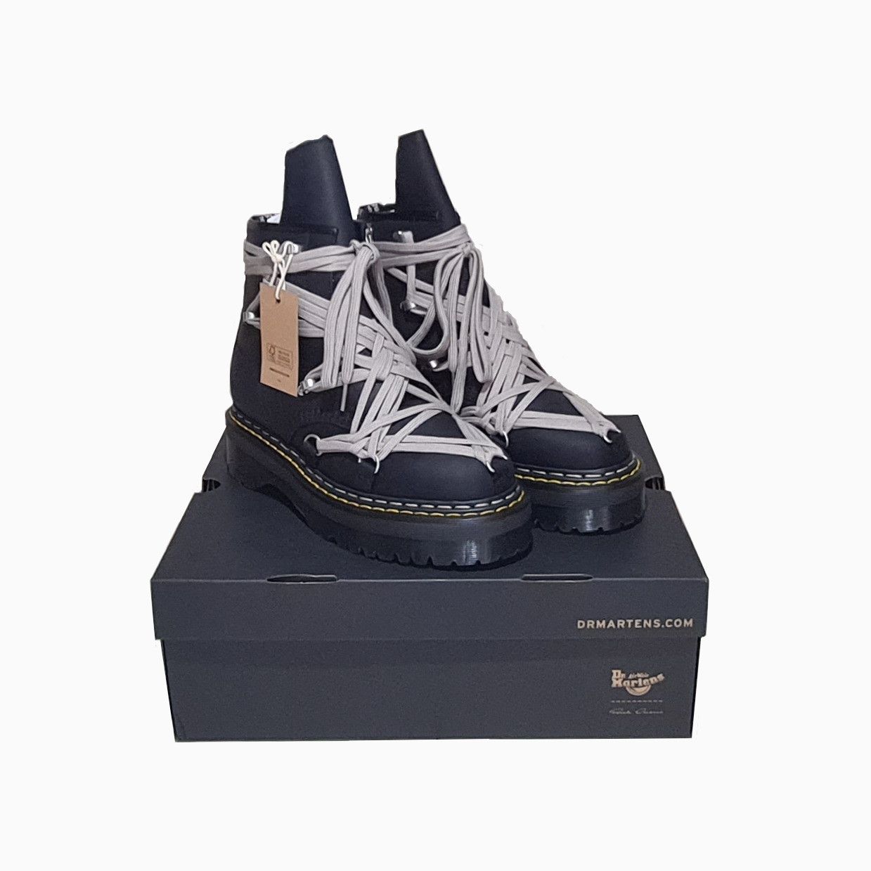 Dr. Martens × Rick Owens Rick Owens Dr. Martens 1460 Quad Sole Megalace Leather Boots Size US 9 / EU 42 - 1 Thumbnail