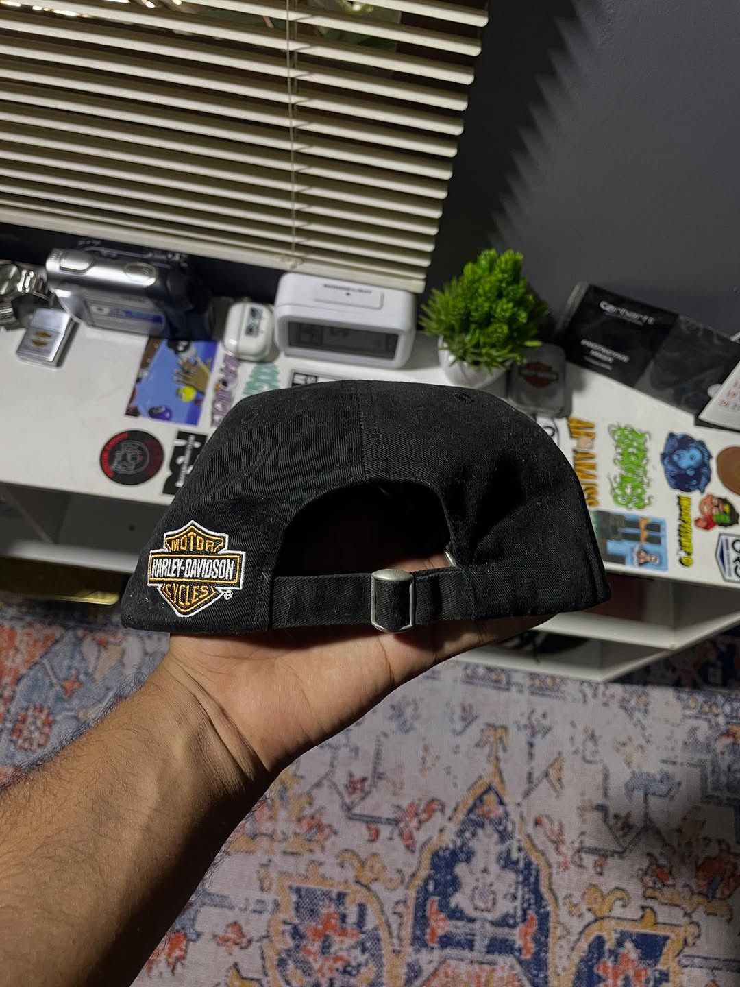 Harley Davidson Vintage ⓒ2005 Hat Cap Harley Davidson Card & Racing Flag Size ONE SIZE - 5 Thumbnail