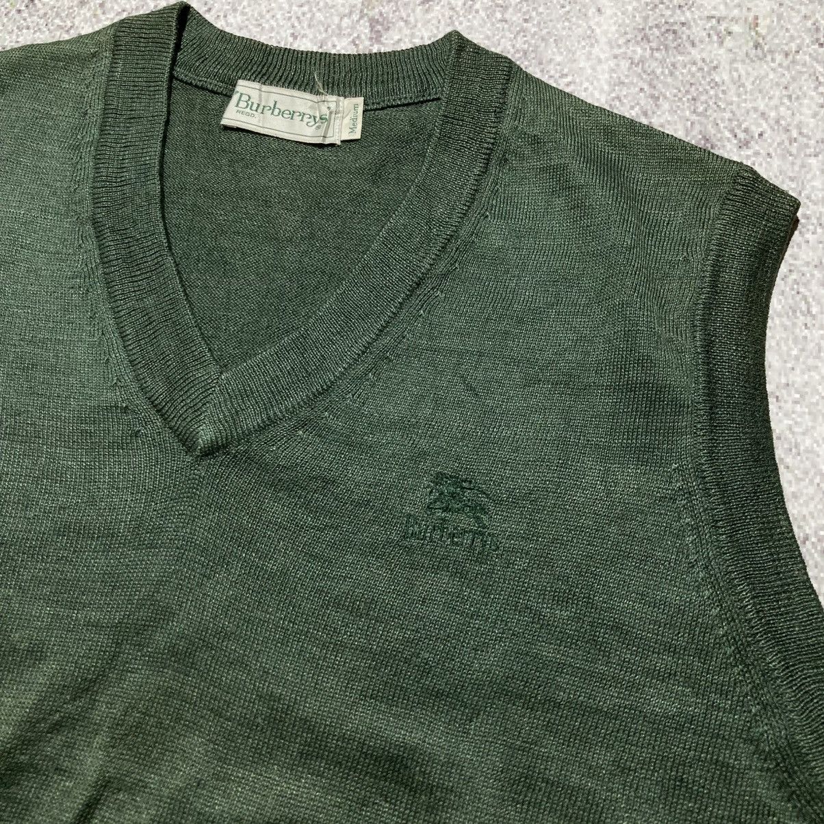 Burberry 1990s Burberrys Small Logo Knit Vest Green Forest Luxury Size US M / EU 48-50 / 2 - 5 Thumbnail