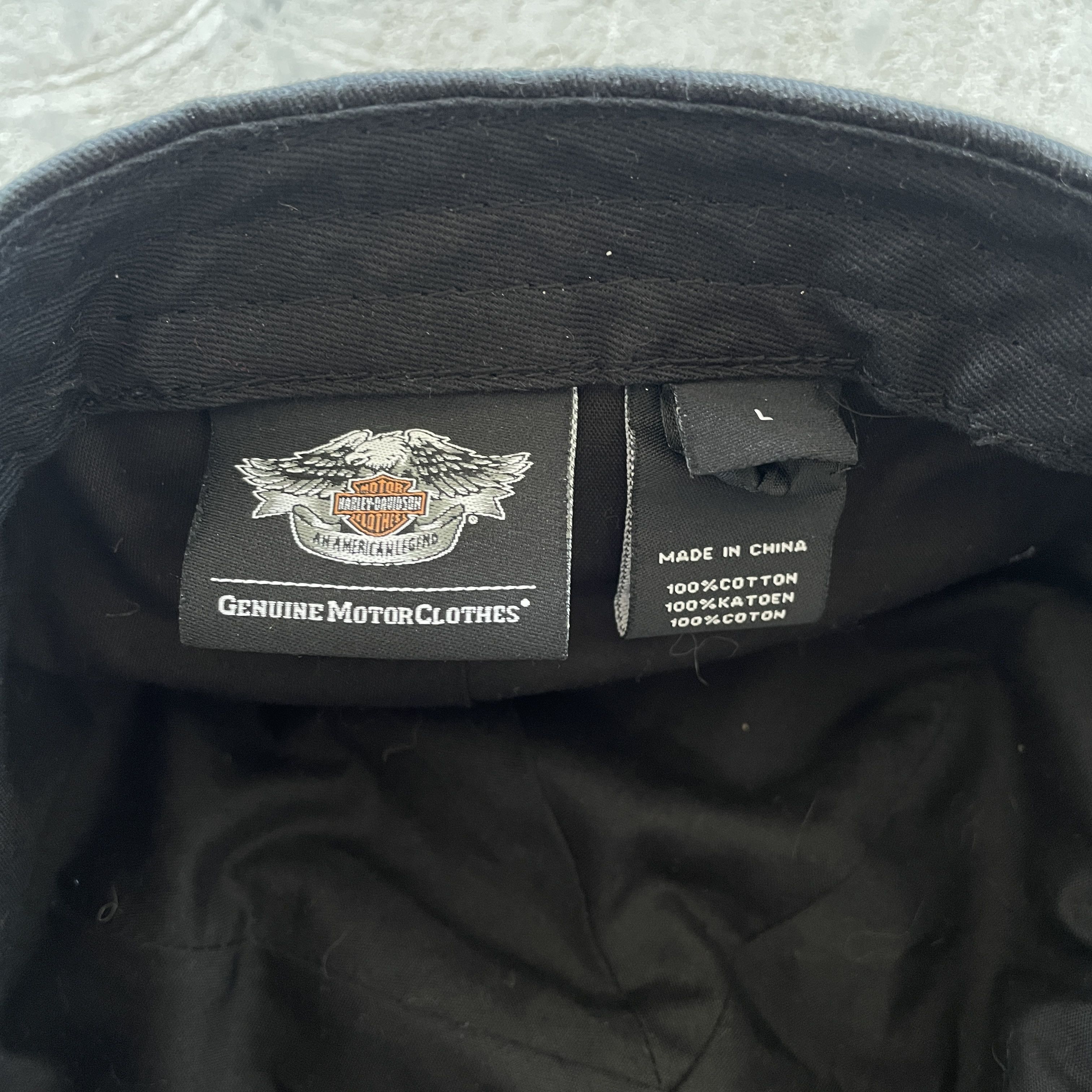 Harley Davidson Harley Davidson Vintage Black Cotton Driver Flat Cap L Size ONE SIZE - 7 Thumbnail