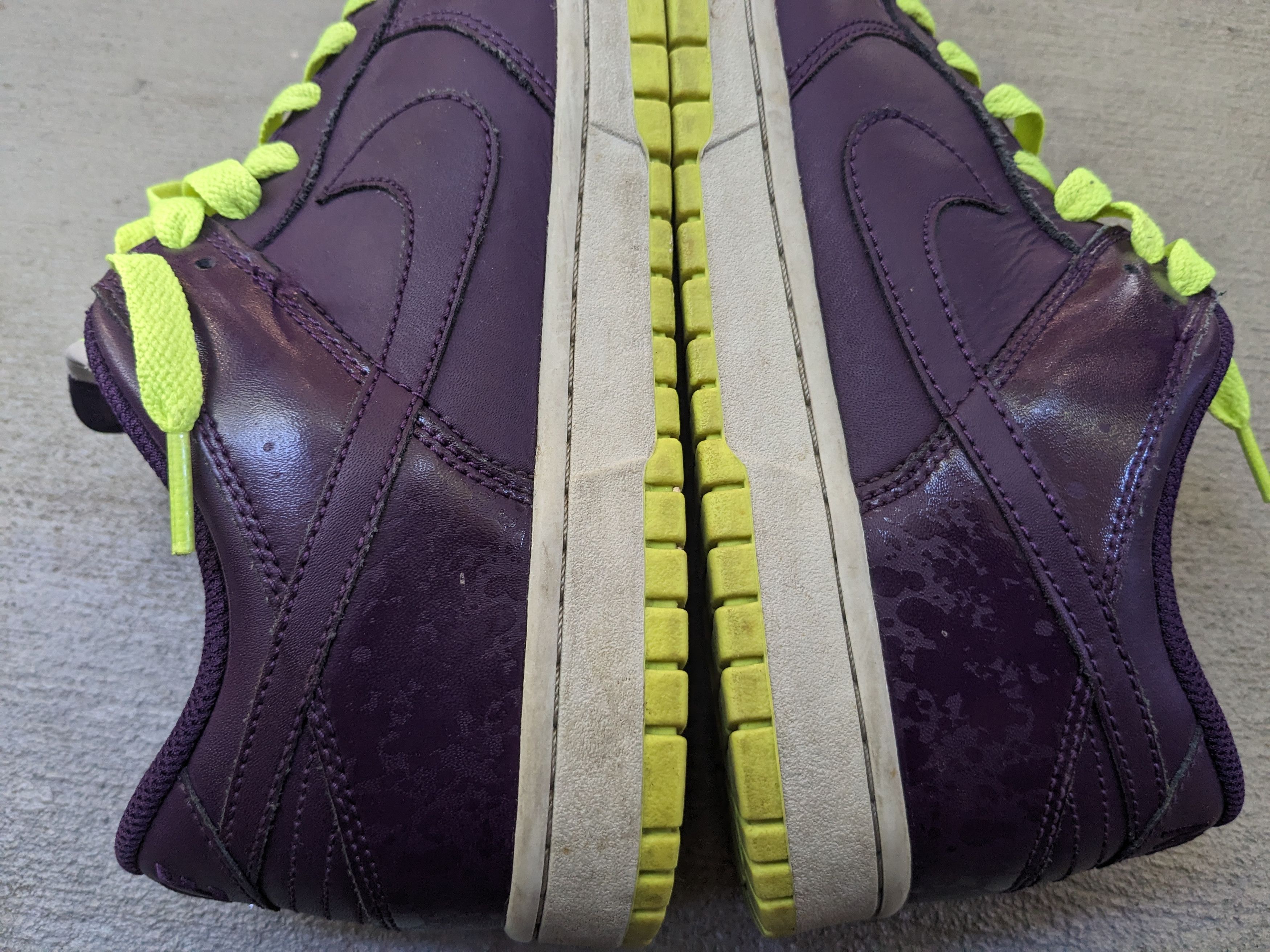 Nike Nike Dunk Low CL Joker Purple Leather Neon Green 318020-551 Size US 9.5 / EU 42-43 - 6 Thumbnail