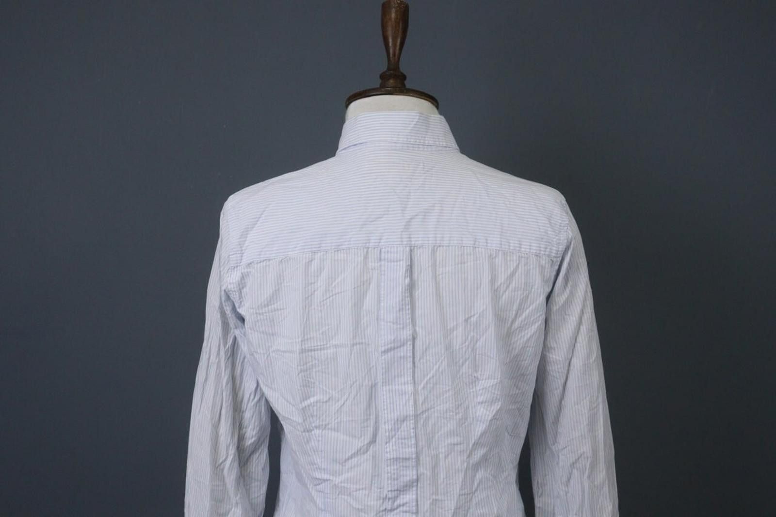 La Martina La Martina White Blue Striped Snap Front Short Top Size L Size L / US 10 / IT 46 - 10 Thumbnail