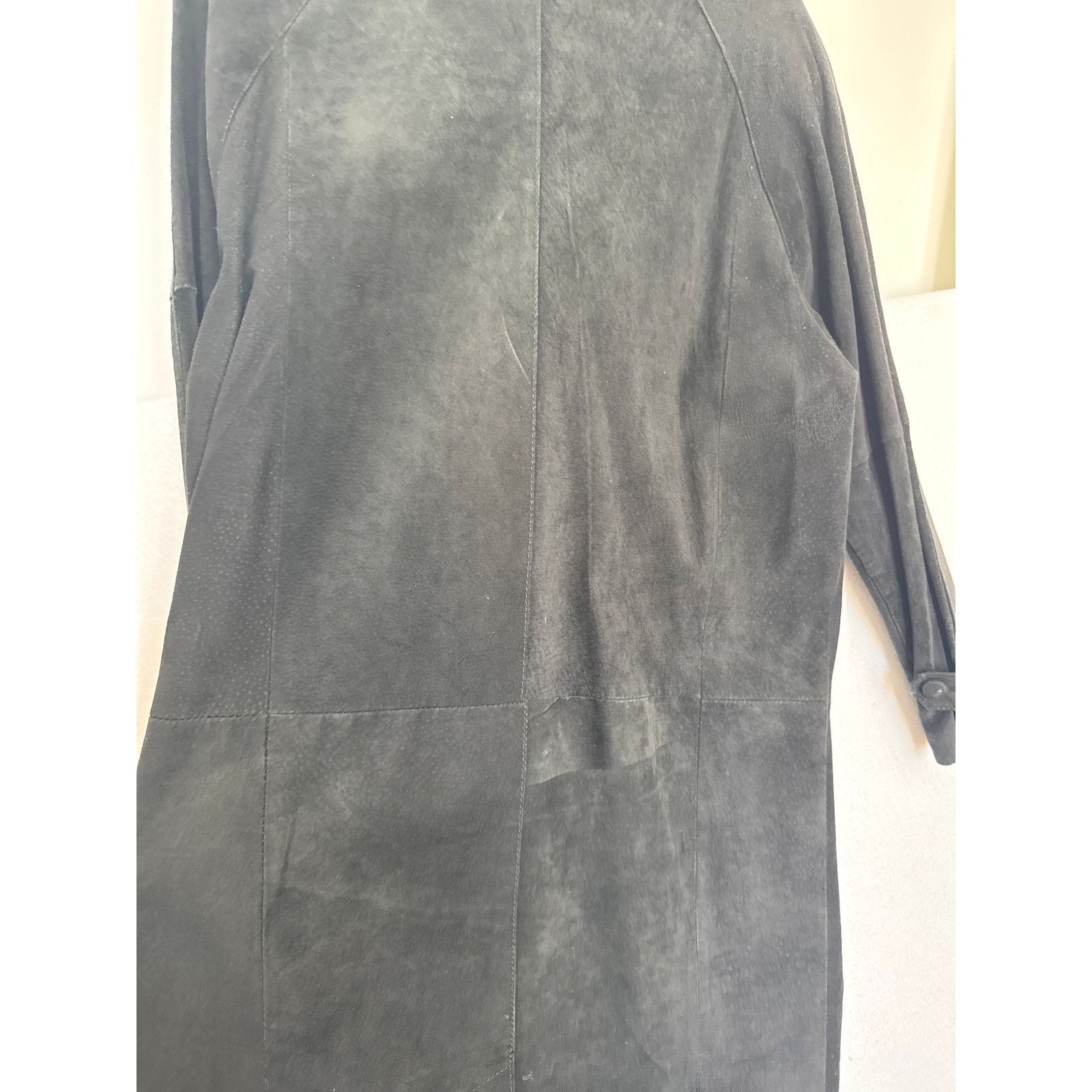 Vintage 90s Split End Ltd Black Suede Leather Long Coat Minimalist M Size M / US 6-8 / IT 42-44 - 8 Thumbnail