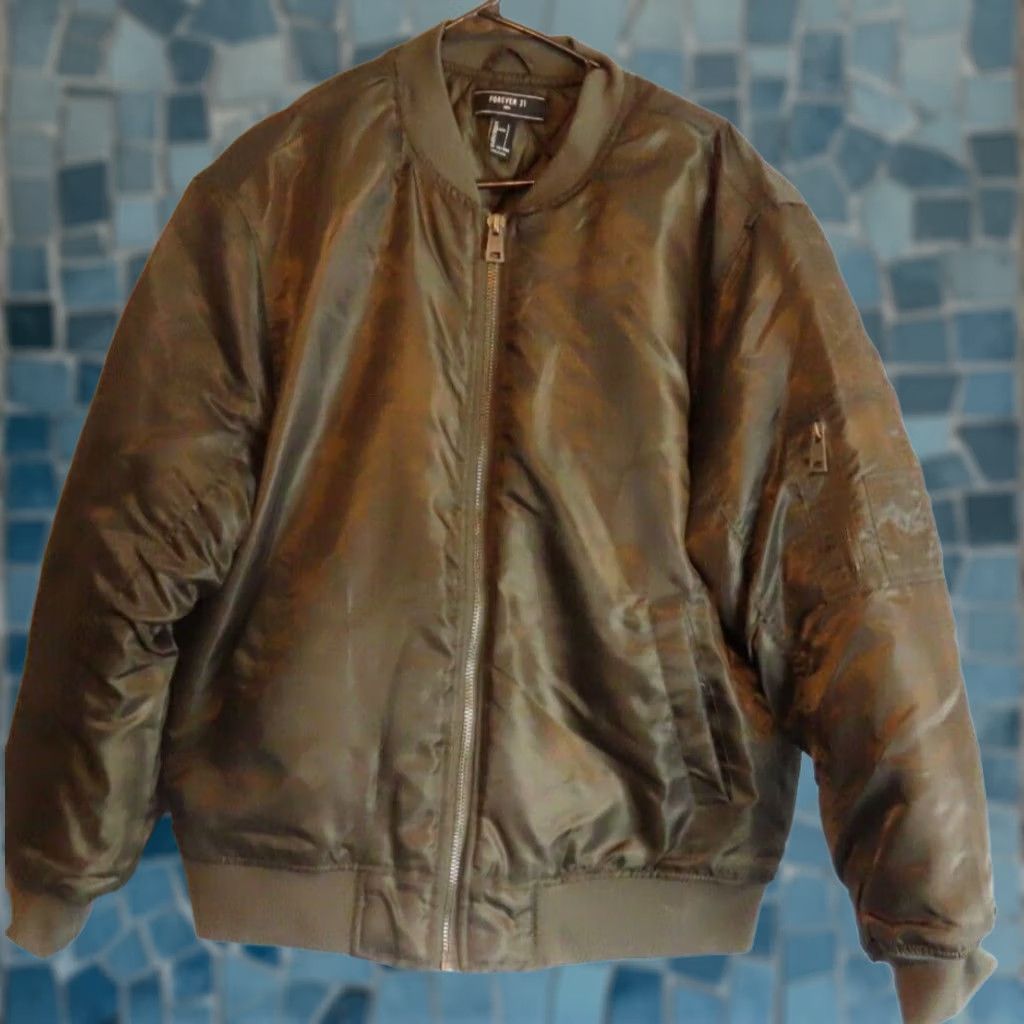 Forever 21 Forever 21 Bomber Jacket Coat Mens Long Trench Coat Nylon Zip Brown L Mens Size US L / EU 52-54 / 3 - 1 Thumbnail