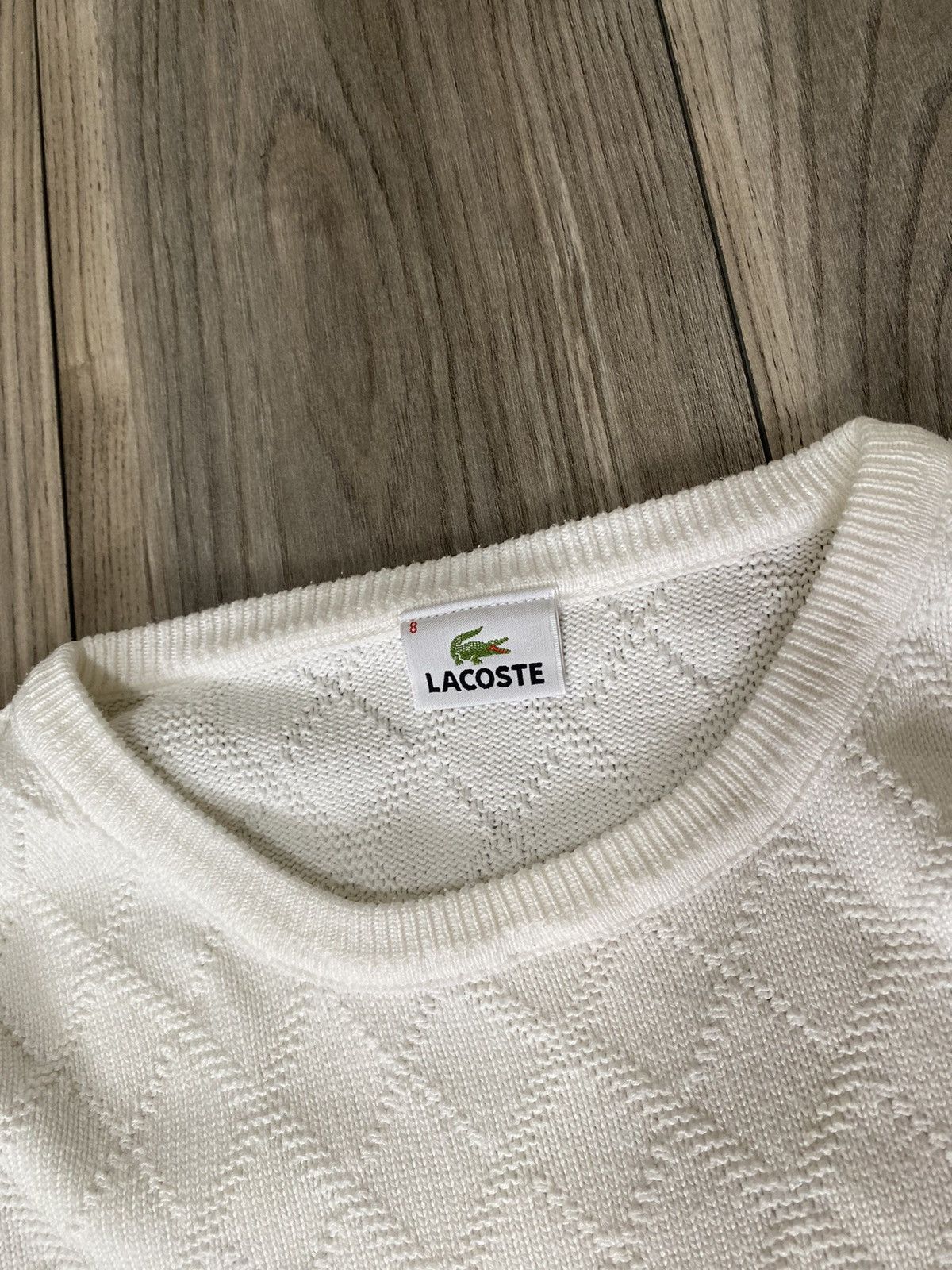 Lacoste Vintage Lacoste Crew Neck White Sweater Mens Size 8 Size US XXL / EU 58 / 5 - 8 Thumbnail