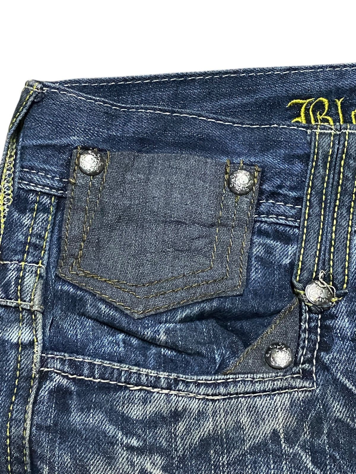 Japanese Brand Vtg Skull Blow By Blue Mud Wash Thunder Avant Garde Jeans Size US 32 / EU 48 - 7 Thumbnail