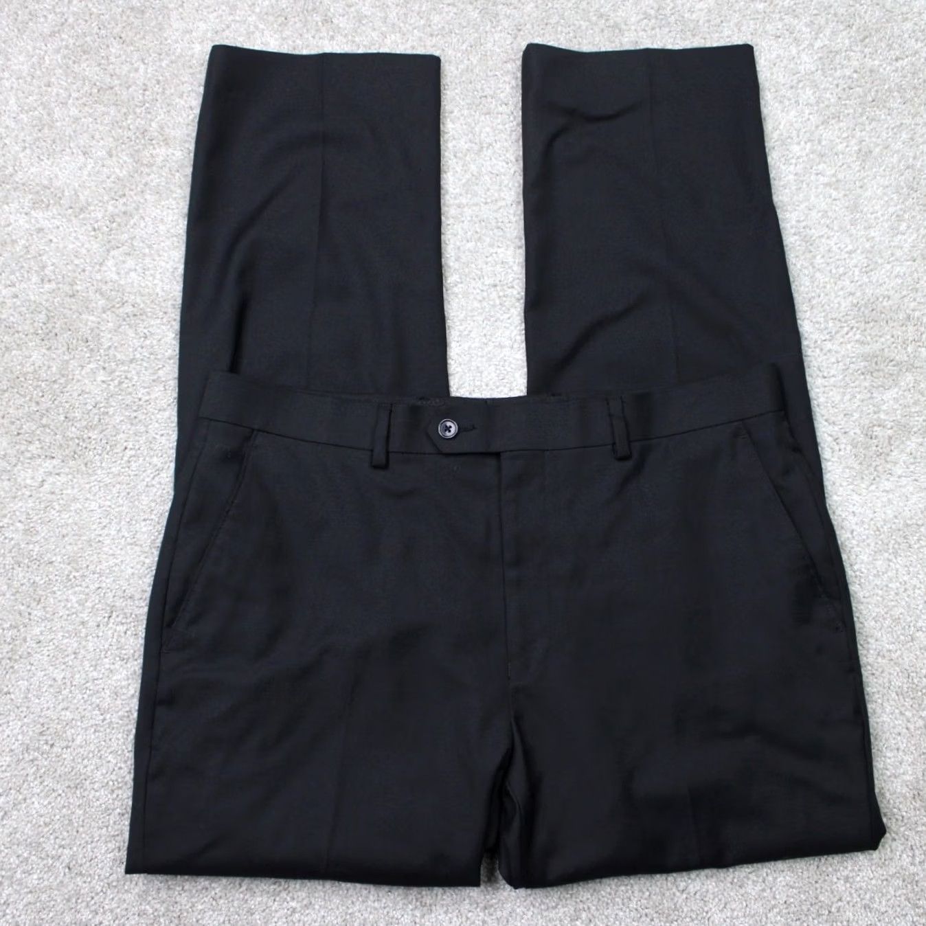 Ralph Lauren LAUREN Ralph Lauren Pants Mens 44x28 Black Flat Front Wool/Poly Stretch Dress Pants Regular Mid Rise Straight 90s Preppy Size US 44 / EU 60 - 2 Thumbnail